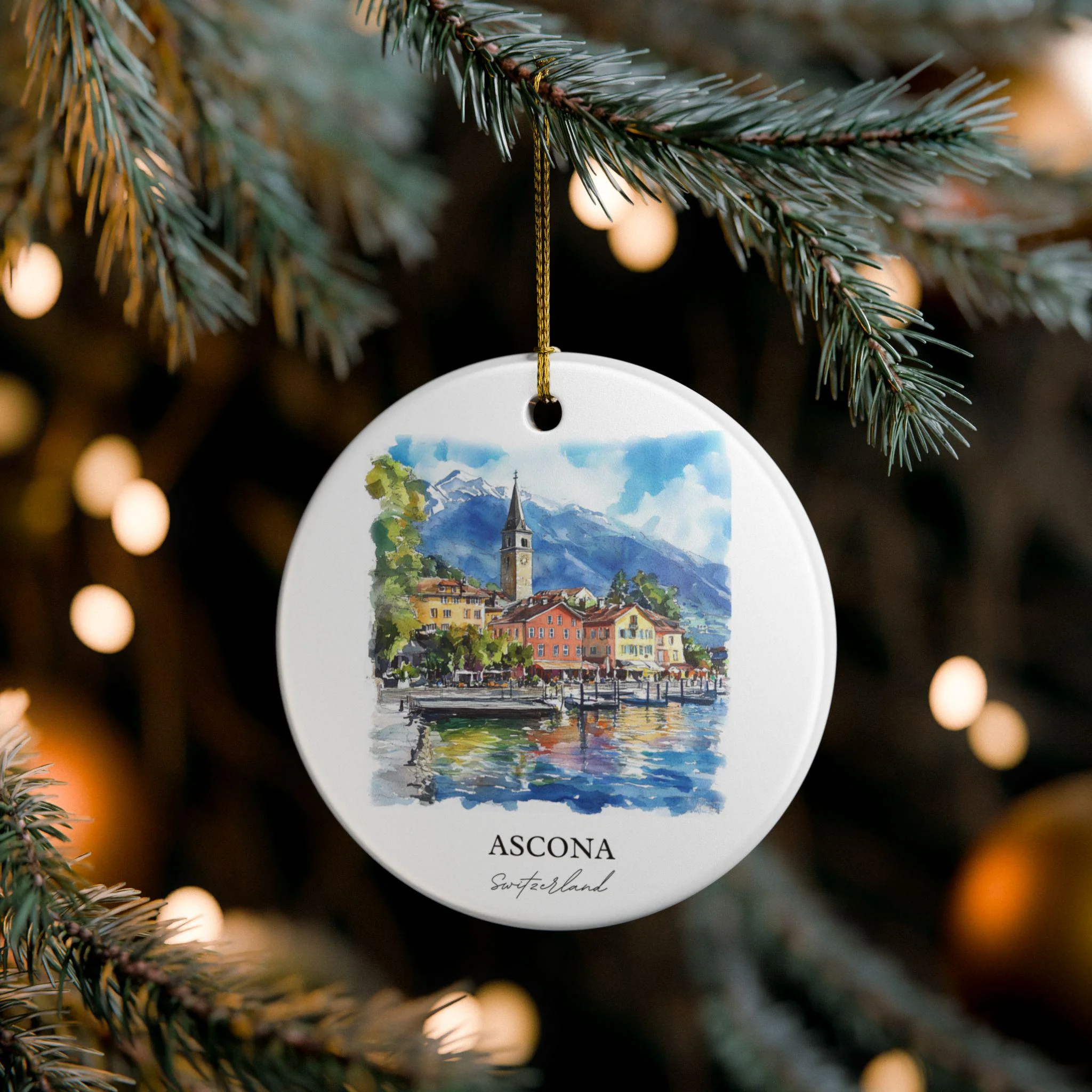Ascona Switzerland Ornament: Unique Ascona Souvenir, Ascona Xmas Decor, and Authentic Switzerland Gift - Image 2