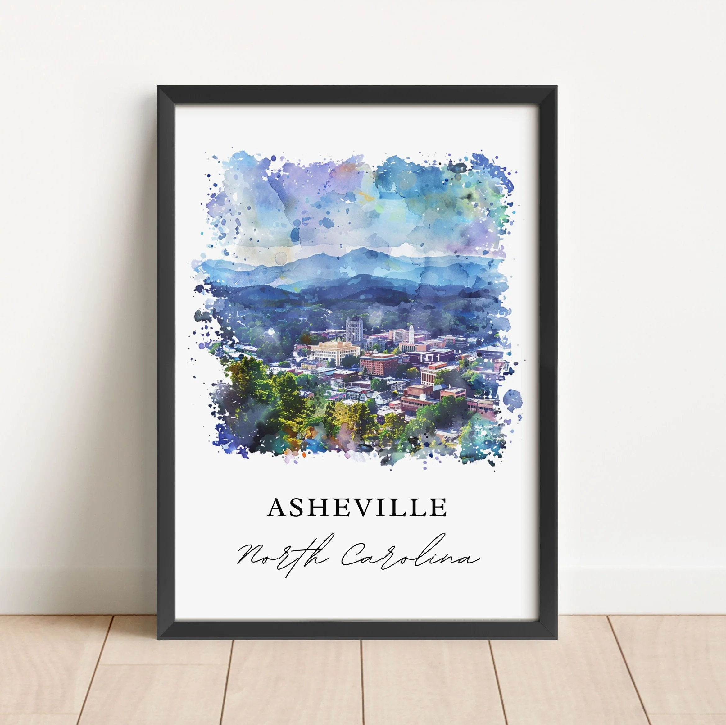 Asheville, North Carolina Watercolor Art Print