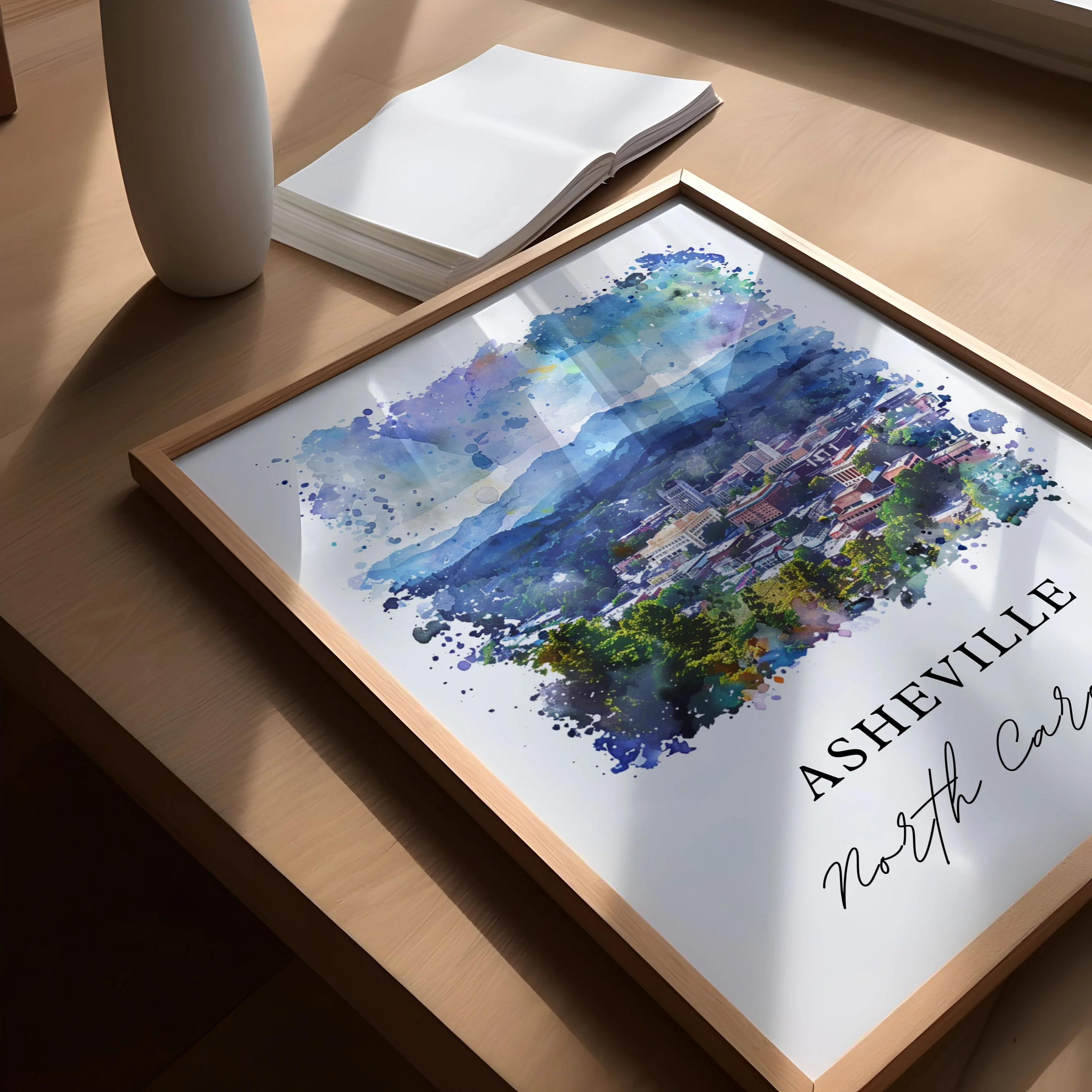 Asheville, North Carolina Watercolor Art Print - Image 3