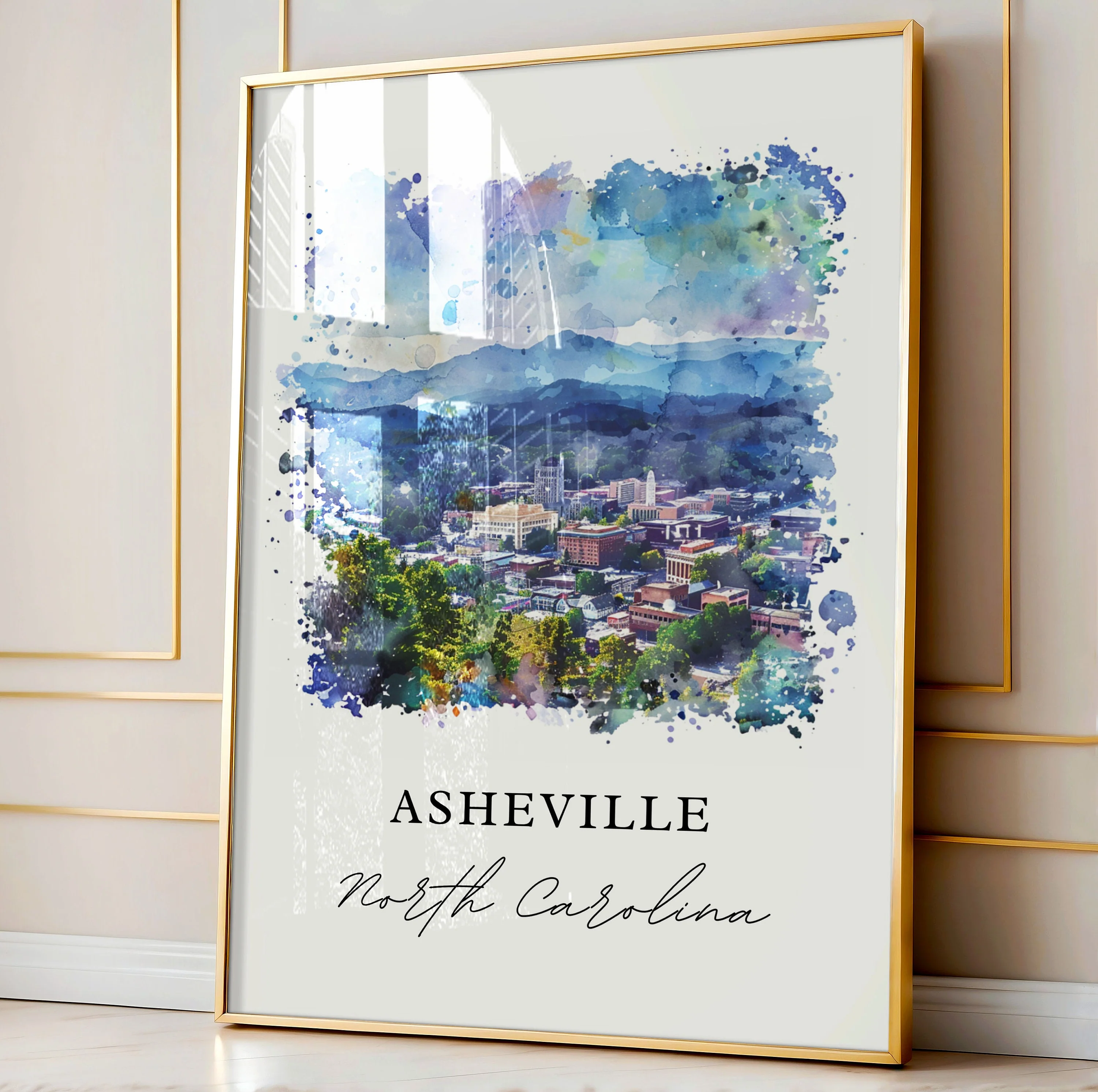 Asheville, North Carolina Watercolor Art Print - Image 4
