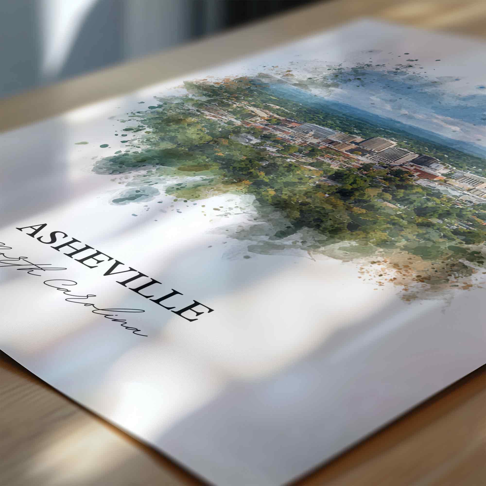 Asheville, North Carolina – Watercolor Art Print - Image 2