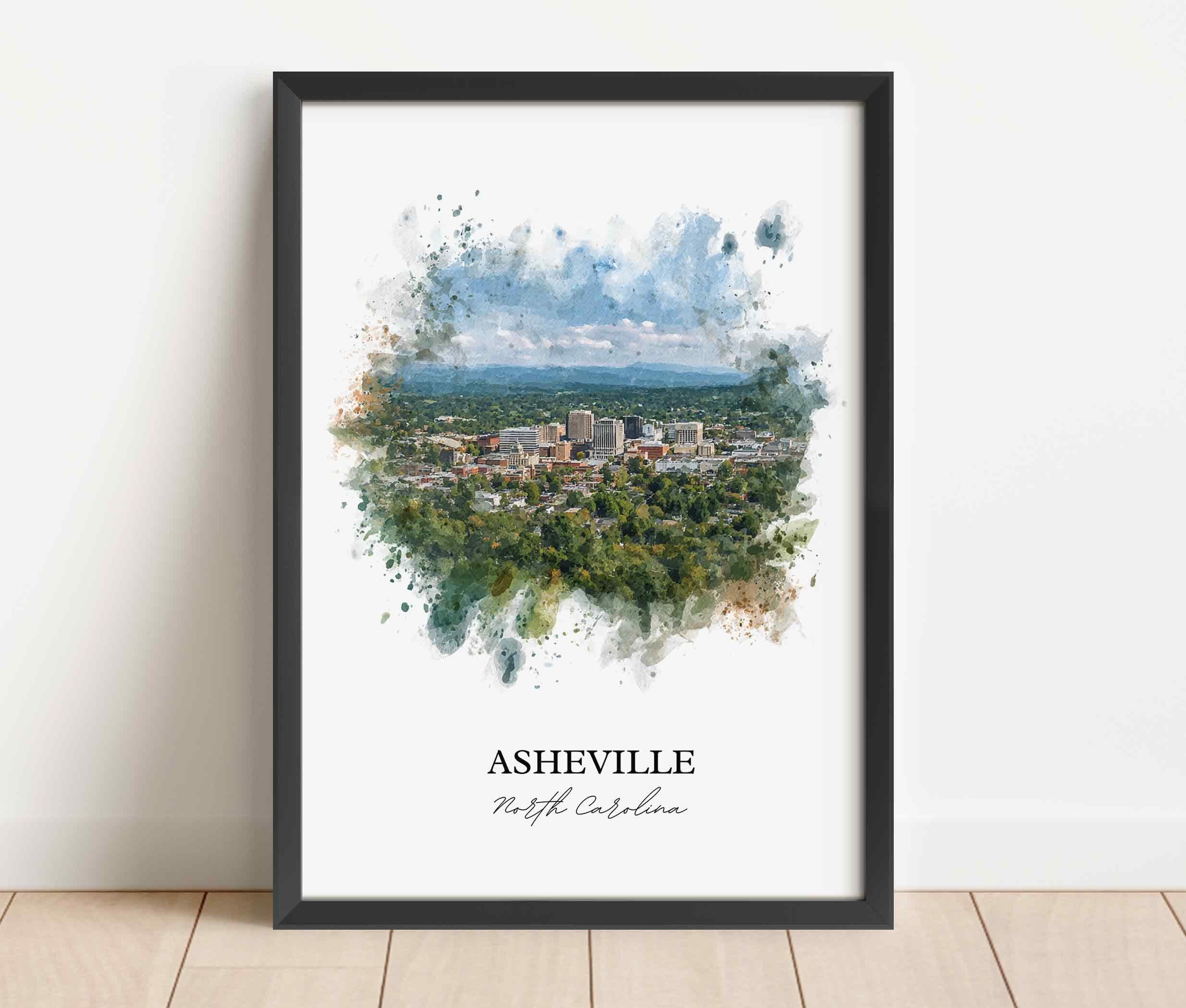 Asheville, North Carolina – Watercolor Art Print - Image 4
