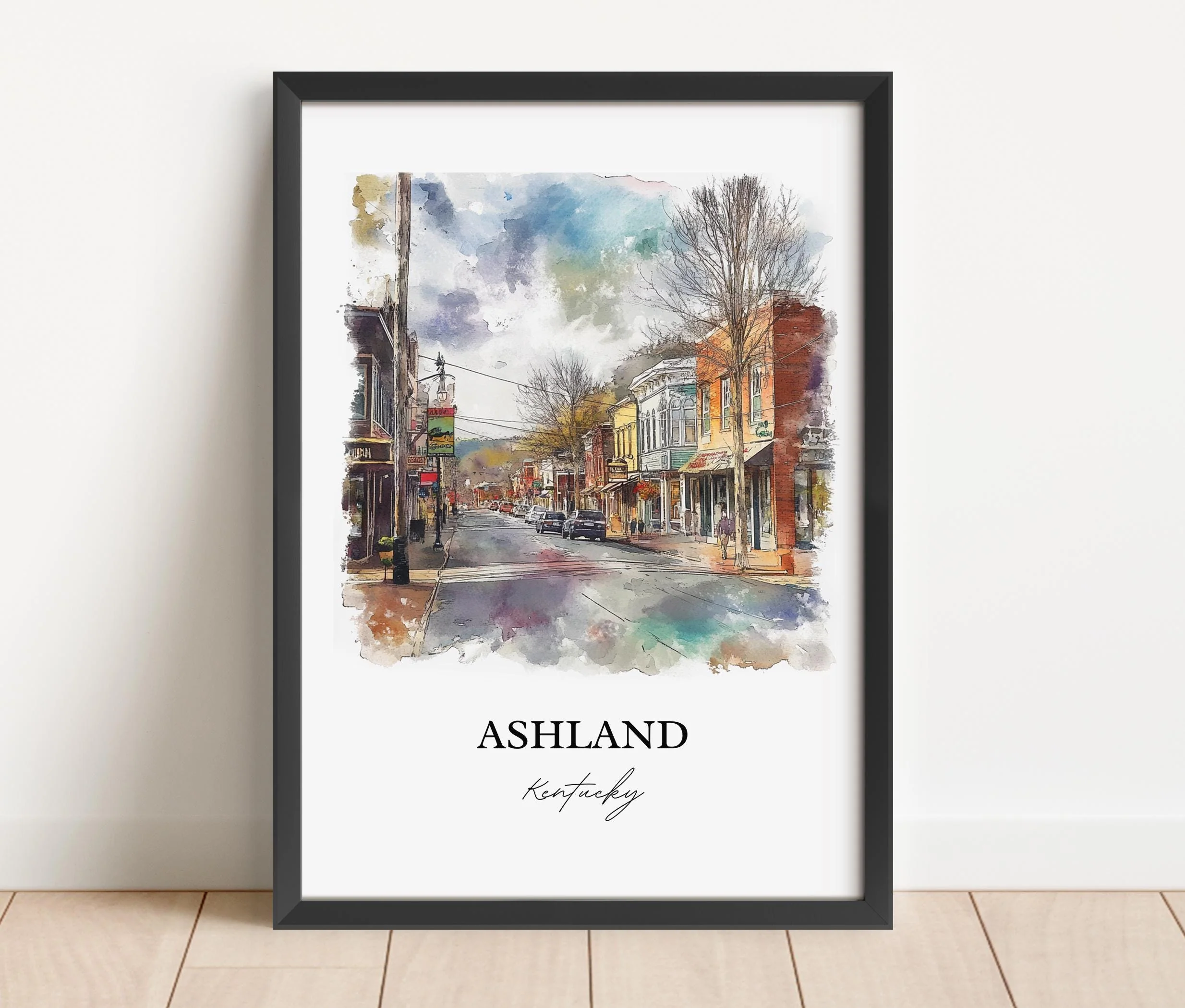 Ashland, Kentucky – Watercolor Art Print of Ohio River and Boyd County - Image 6