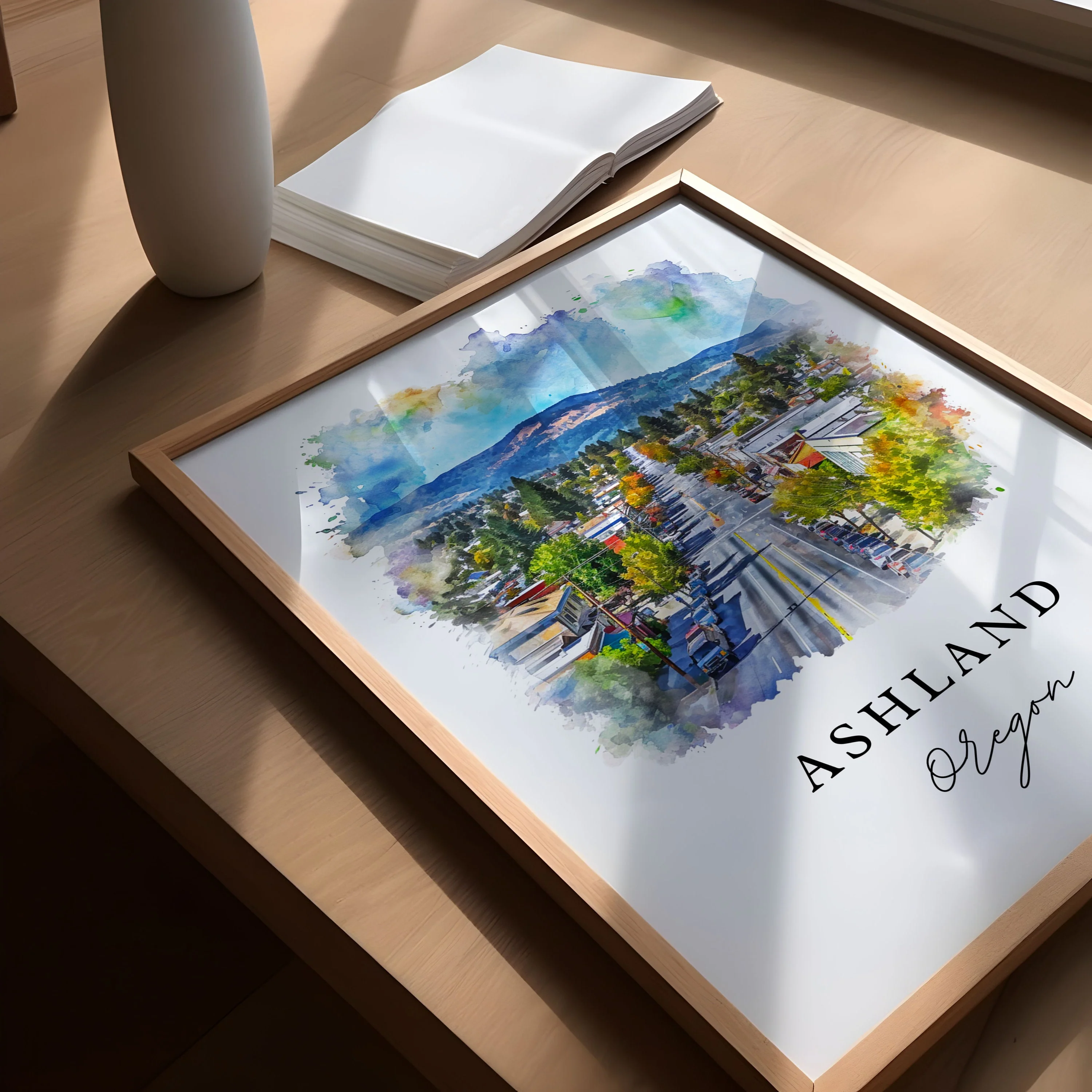 Ashland, Oregon – Watercolor Art Print - Image 3
