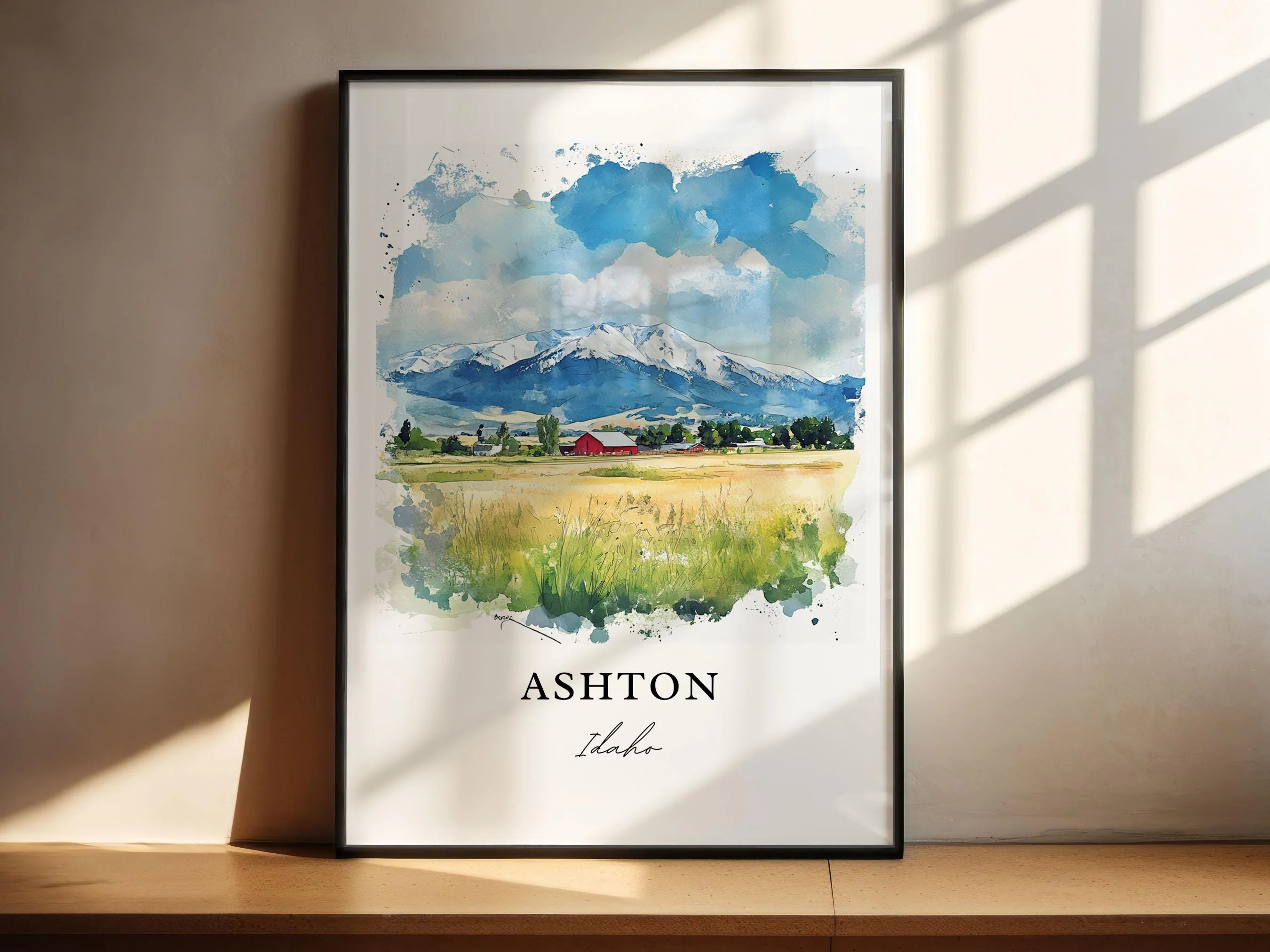 Ashton, Idaho Watercolor Art Print