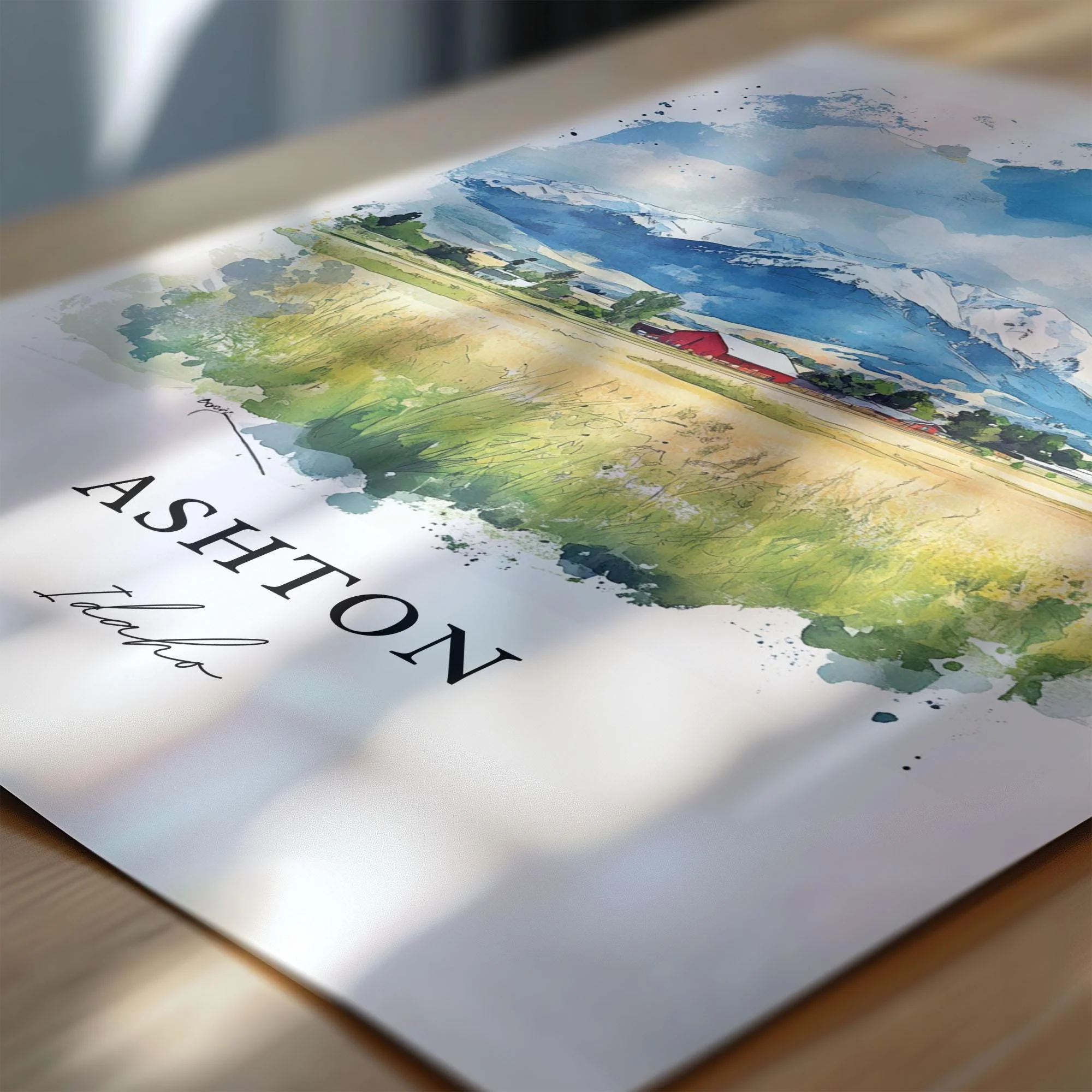 Ashton, Idaho Watercolor Art Print - Image 2