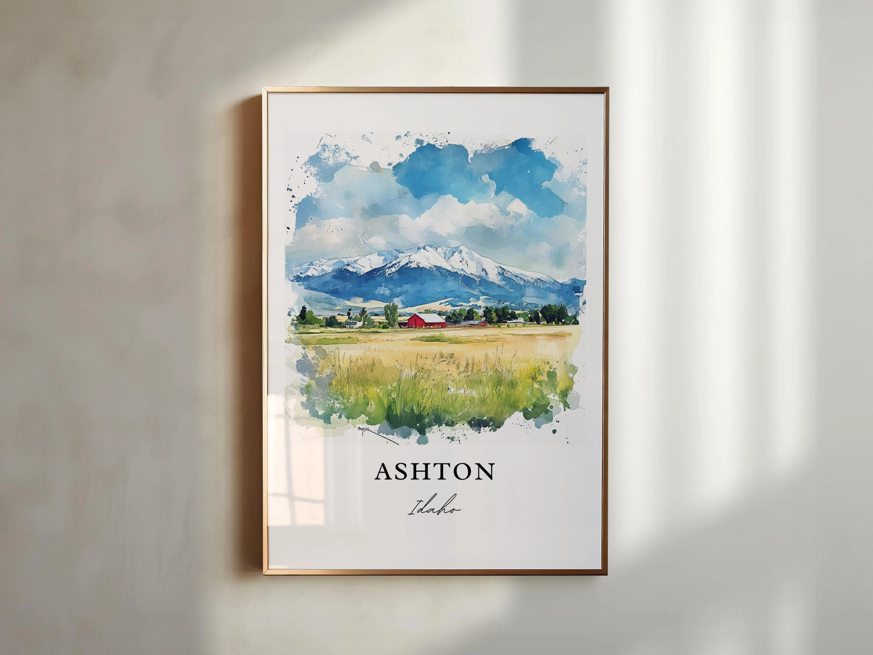 Ashton, Idaho Watercolor Art Print - Image 3