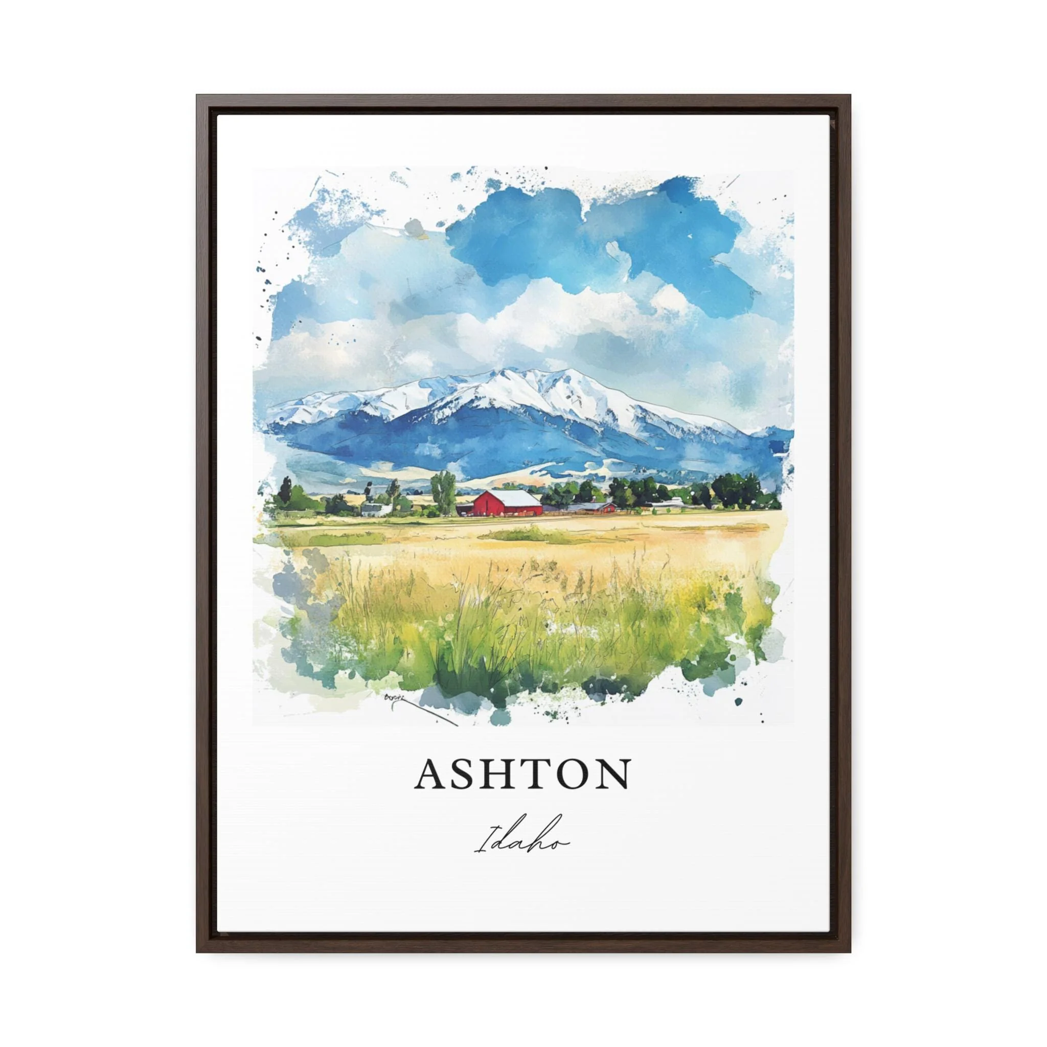 Ashton, Idaho Watercolor Art Print - Image 5