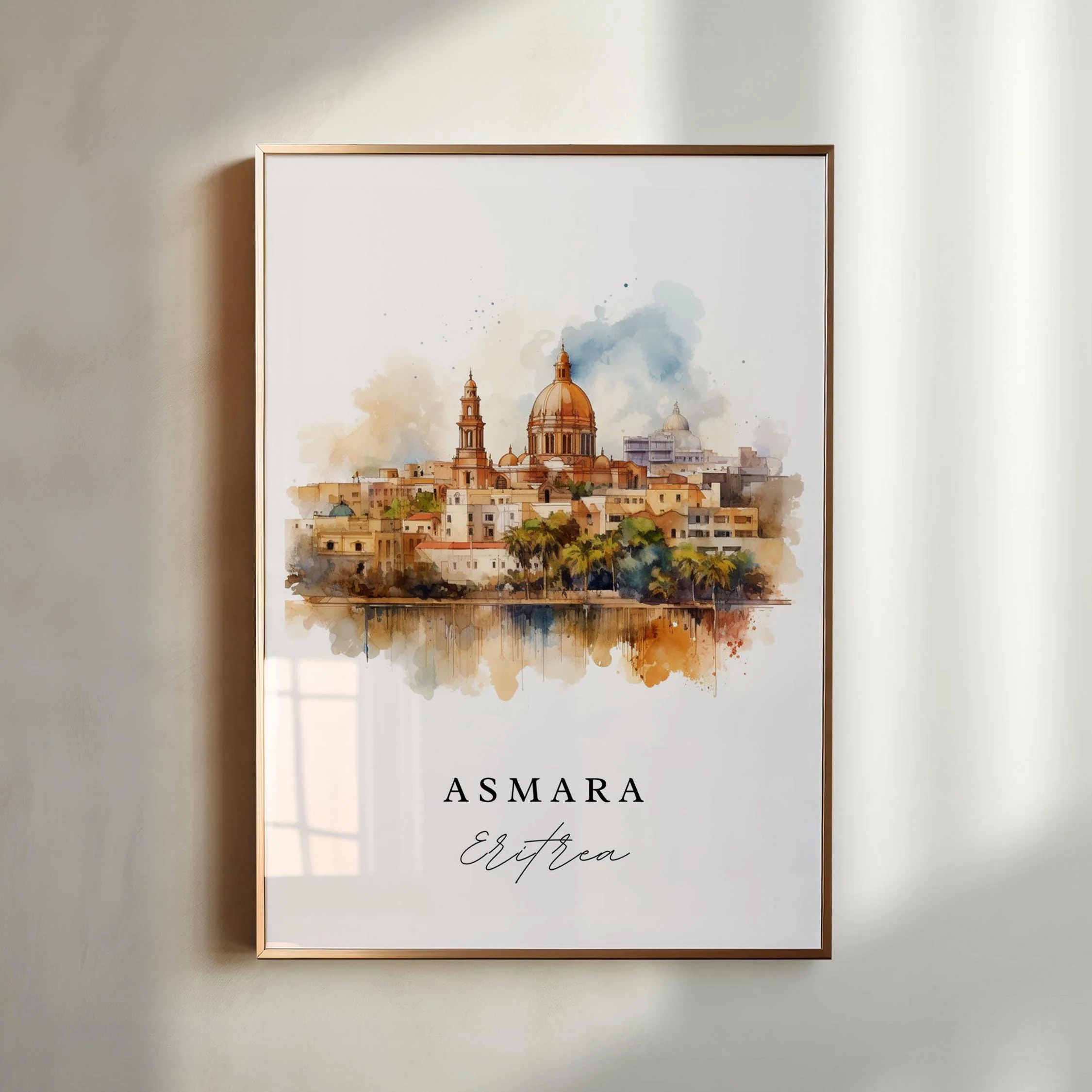 Asmara, Eritrea – Watercolor Art Print