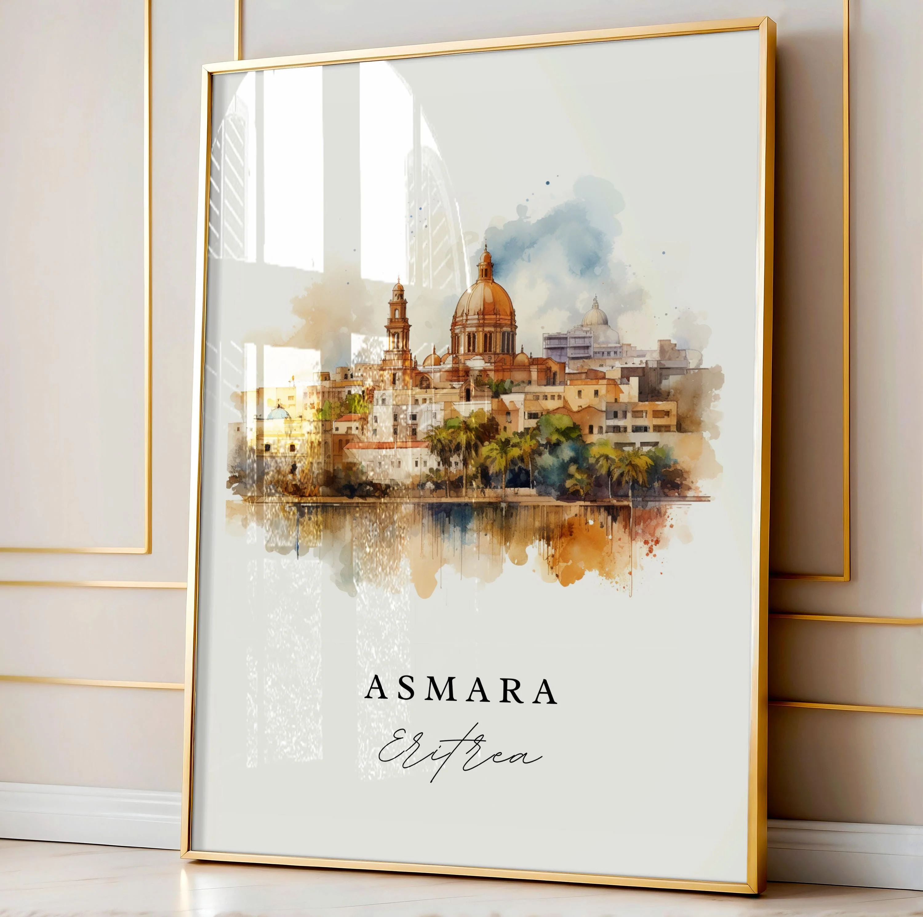 Asmara, Eritrea – Watercolor Art Print - Image 5