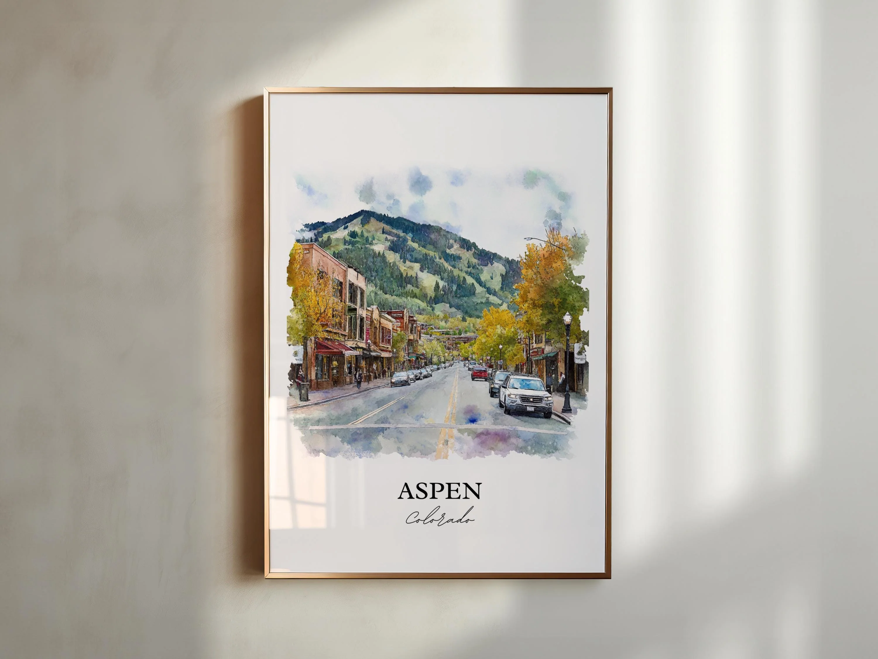 Aspen, Colorado, USA – Watercolor Art Print - Image 3