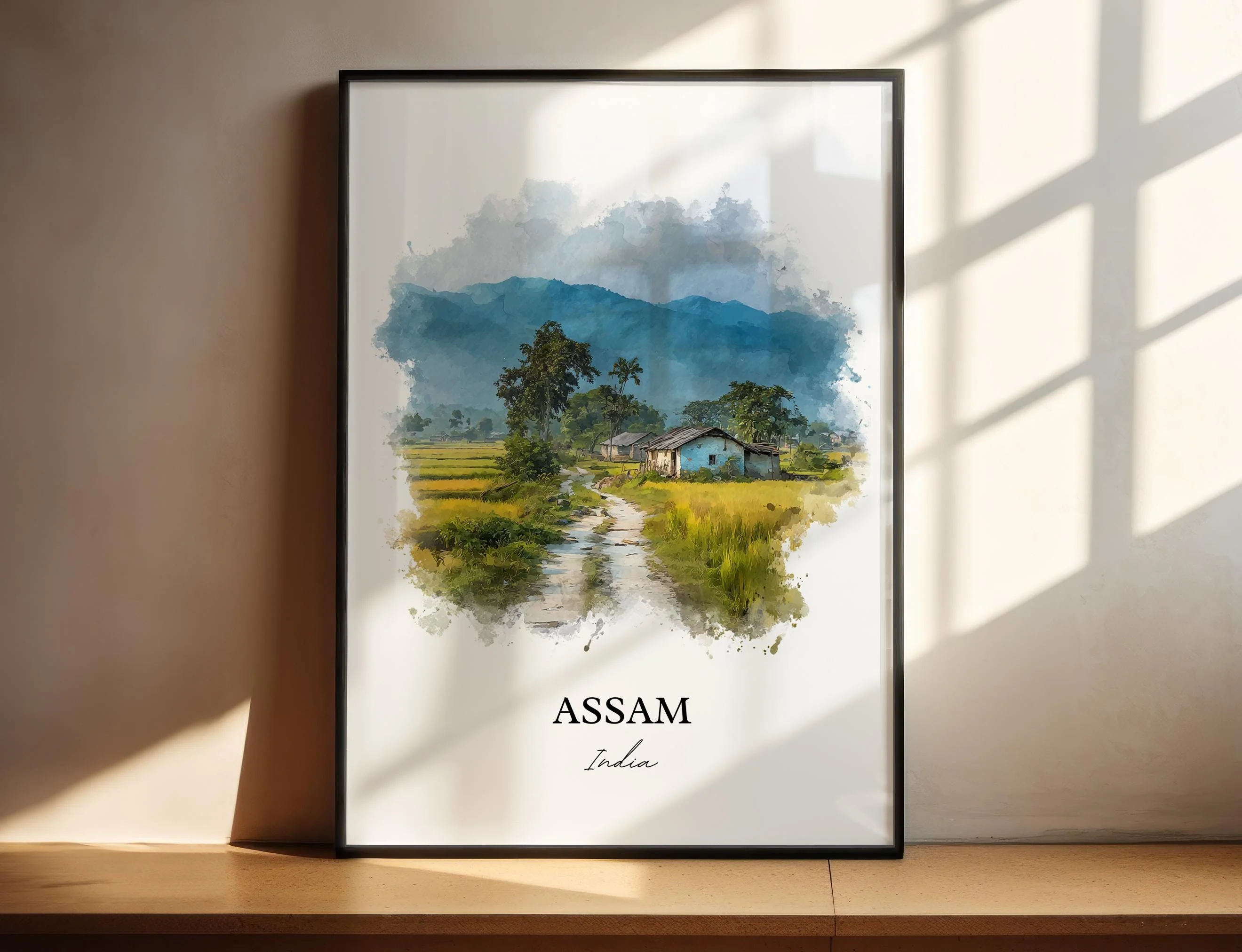 Assam, India – Watercolor Art Print