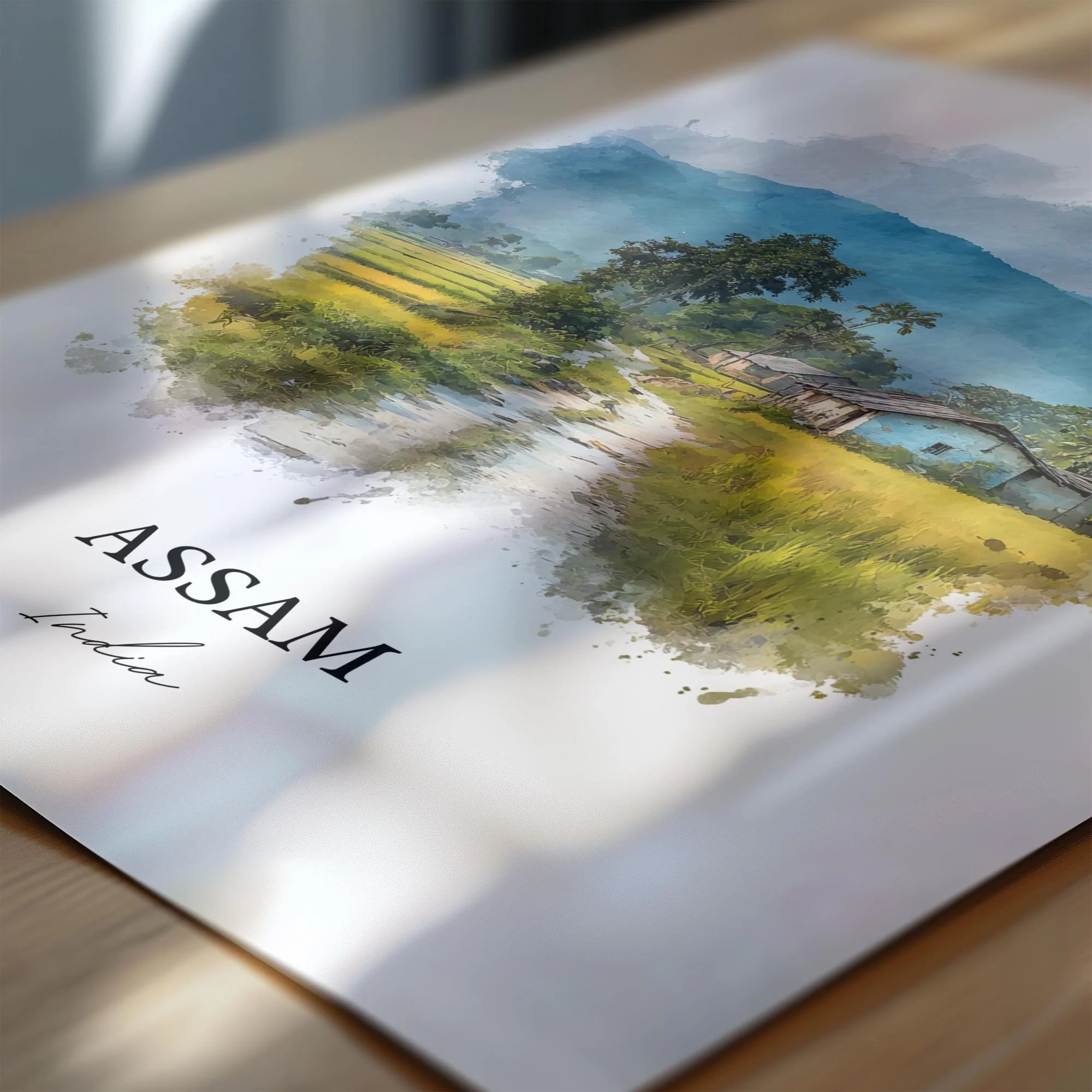 Assam, India – Watercolor Art Print - Image 3