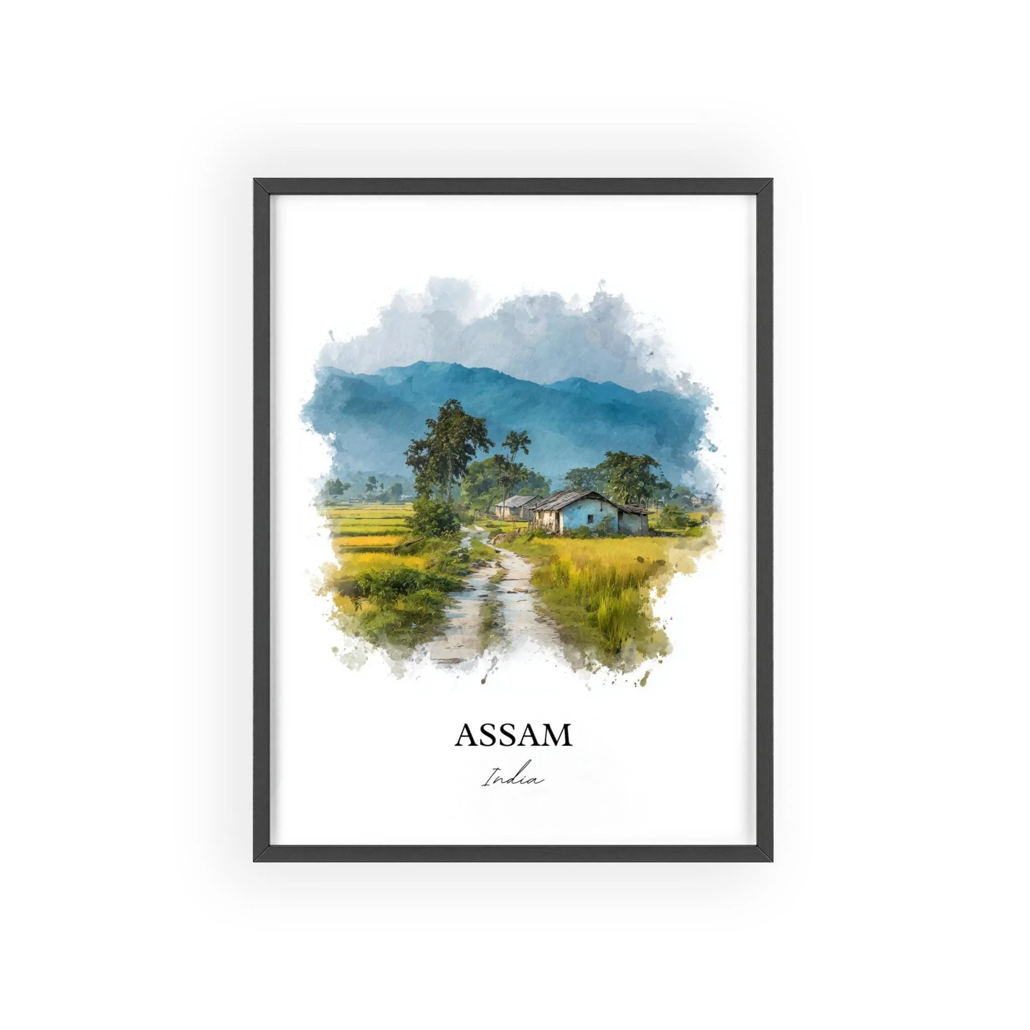 Assam, India – Watercolor Art Print - Image 7