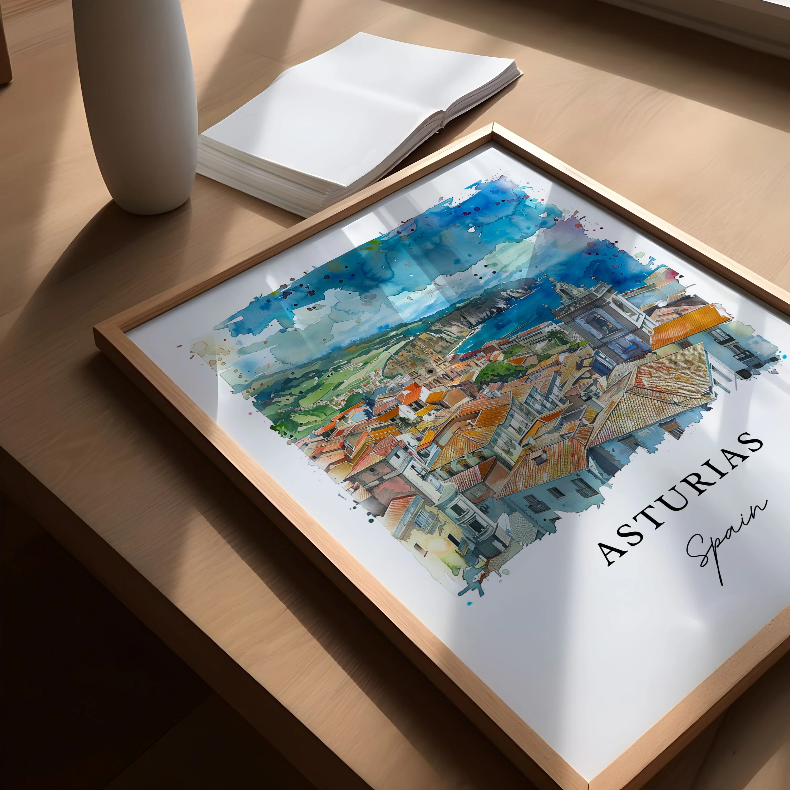 Asturias, Spain – Watercolor Art Print - Image 2