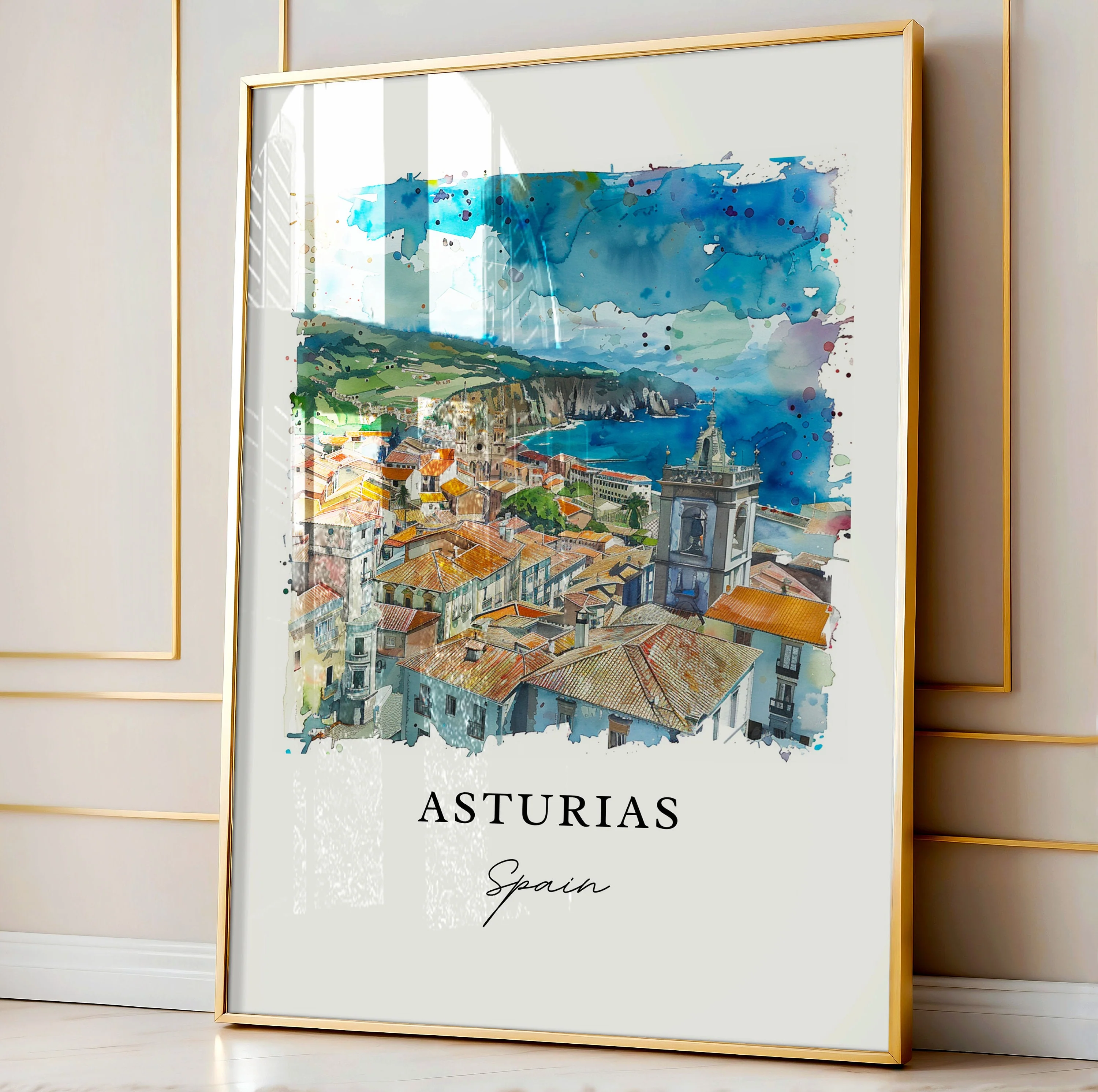 Asturias, Spain – Watercolor Art Print - Image 4