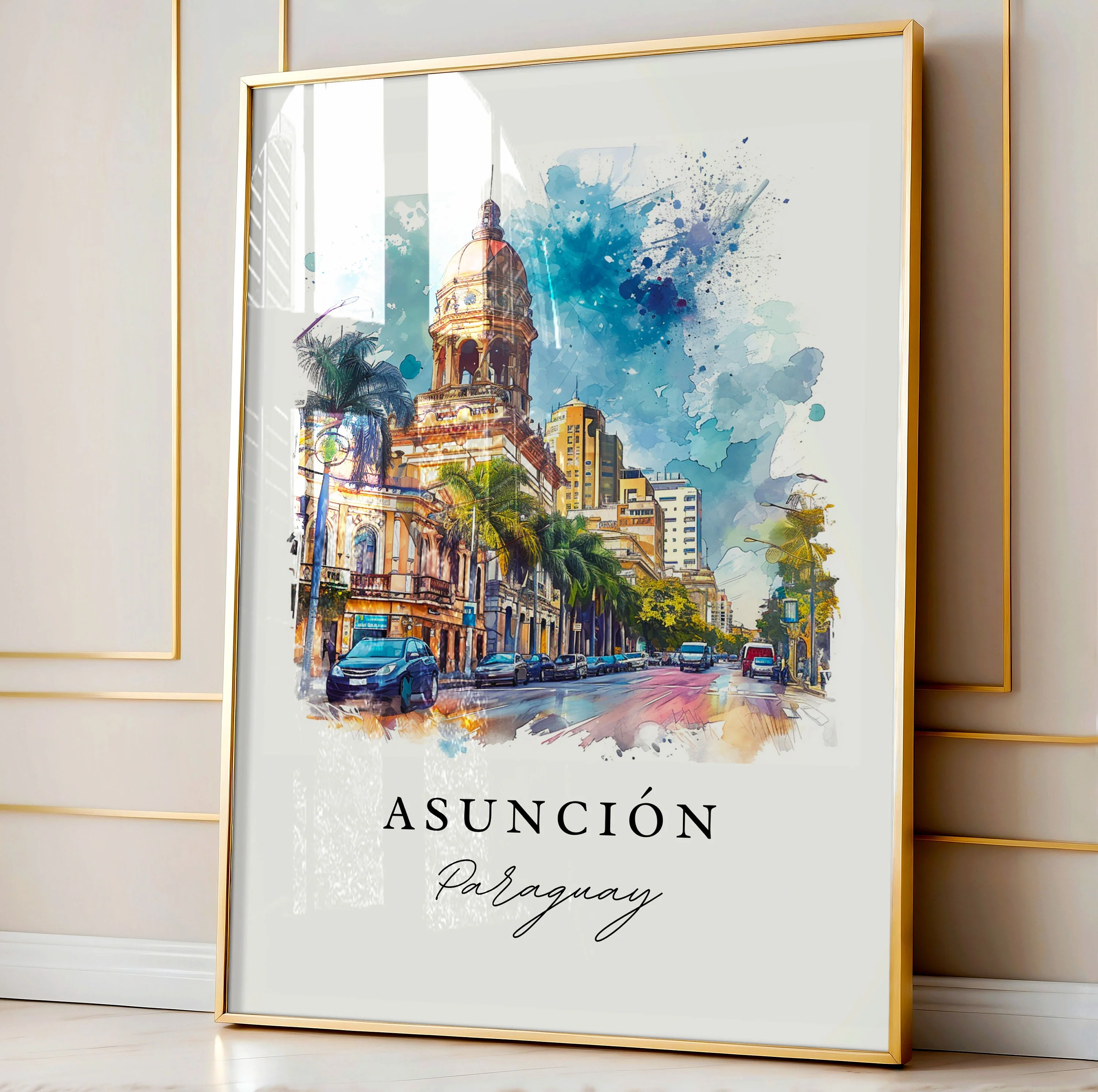 Asuncion, Paraguay – Watercolor Art Print - Image 4