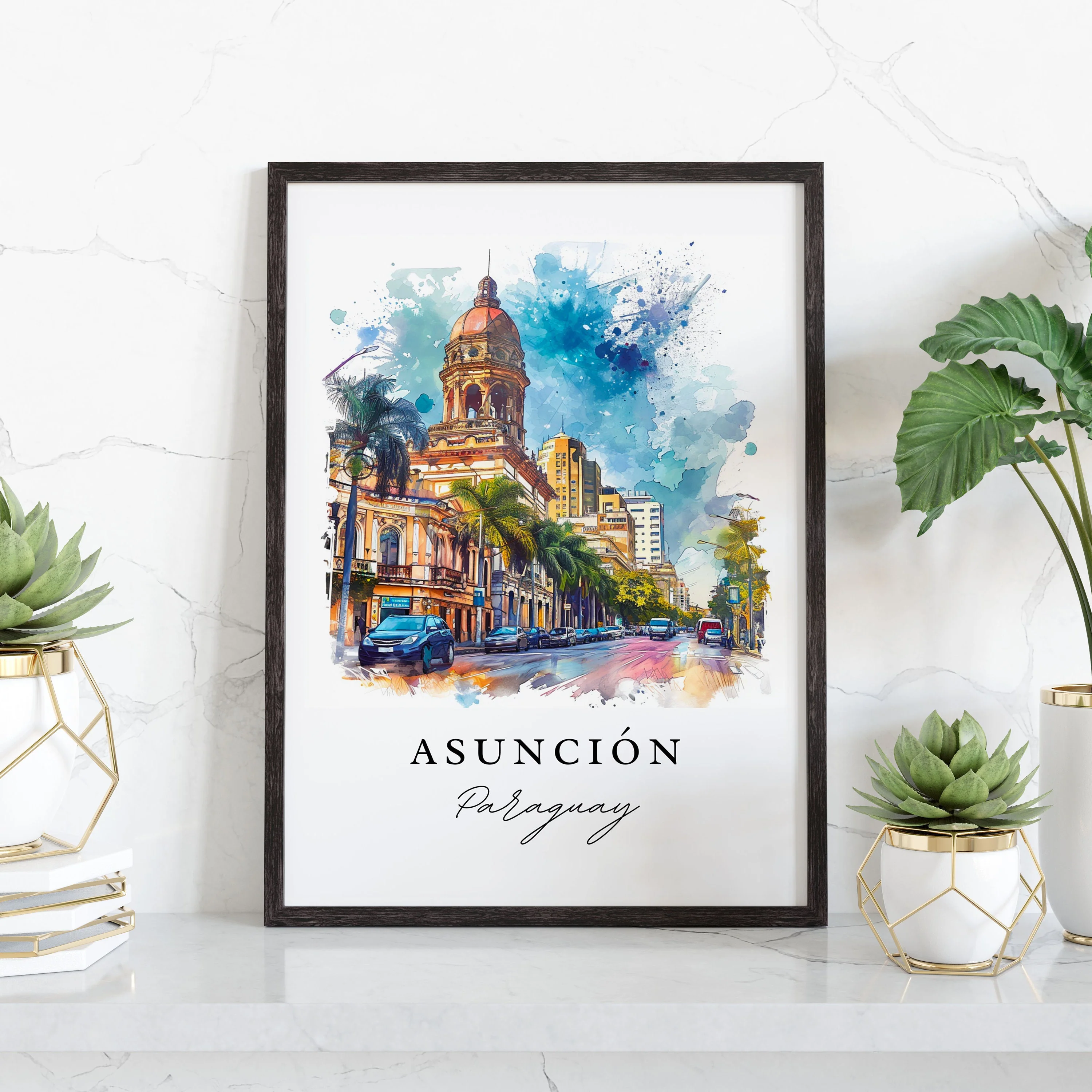 Asuncion, Paraguay – Watercolor Art Print - Image 5