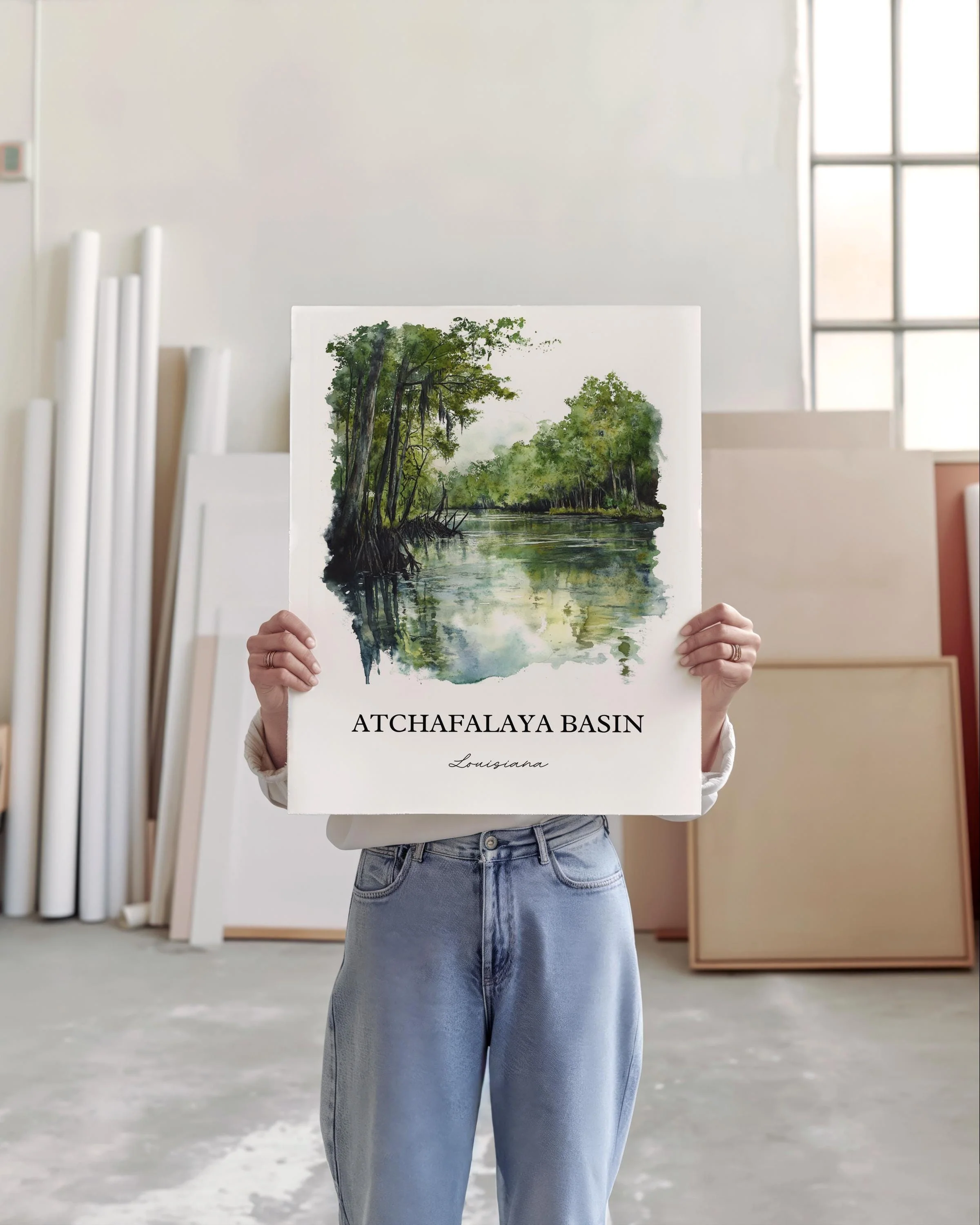 Atchafalaya Basin, Louisiana – Watercolor Art Print - Image 4