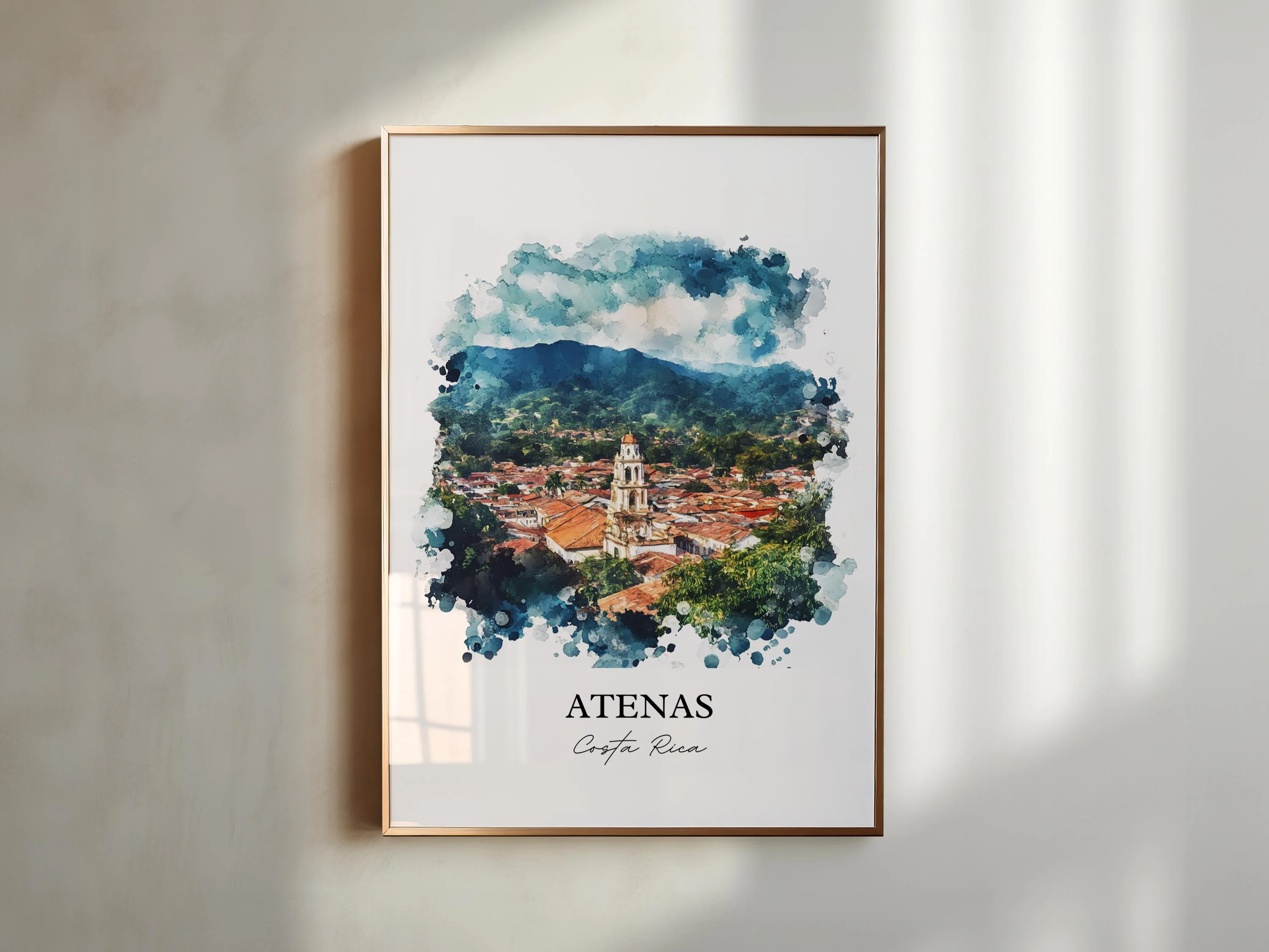 Atenas, Costa Rica – Watercolor Art Print - Image 3