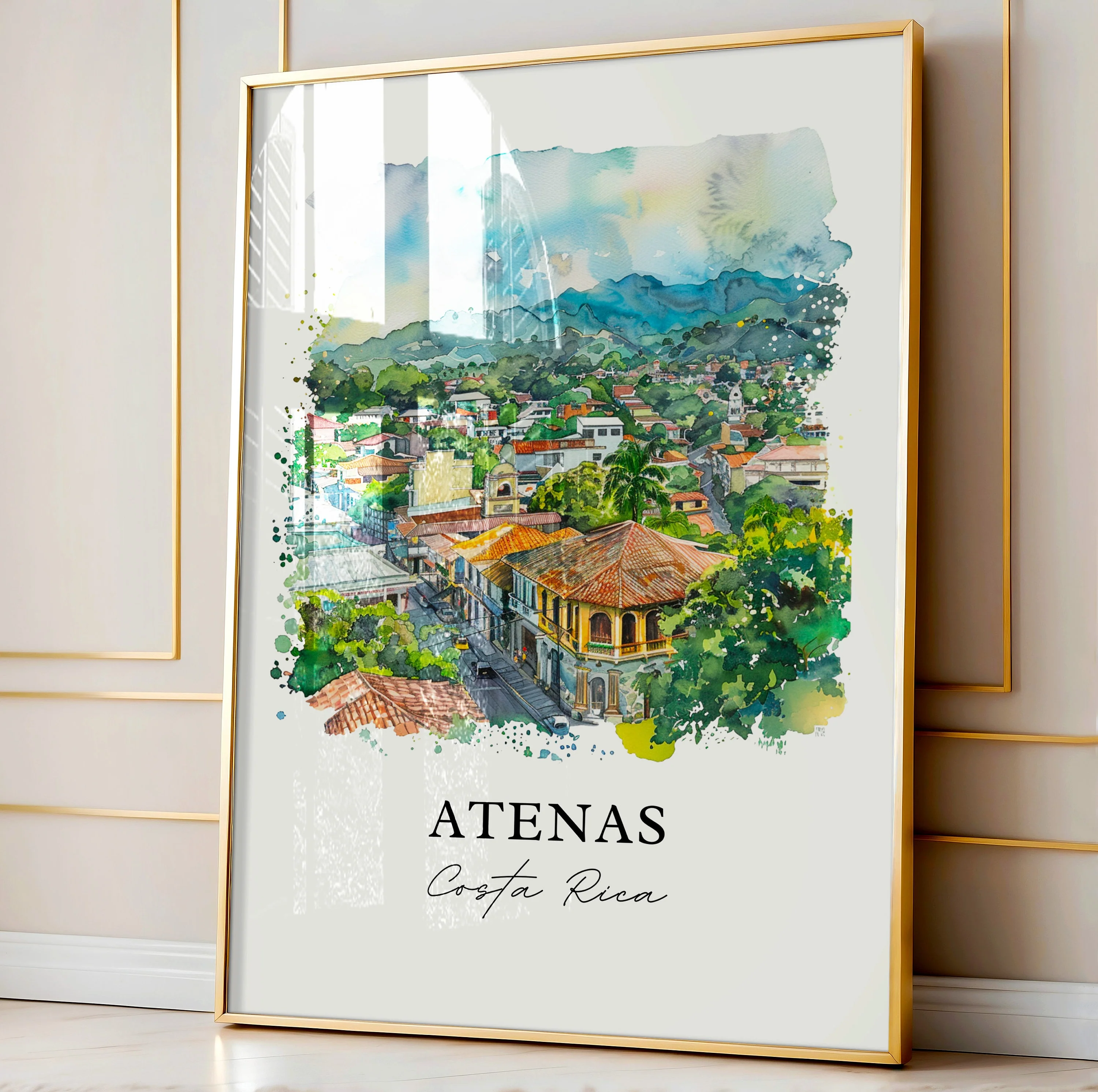 Atenas, Costa Rica – Watercolor Art Print - Image 4