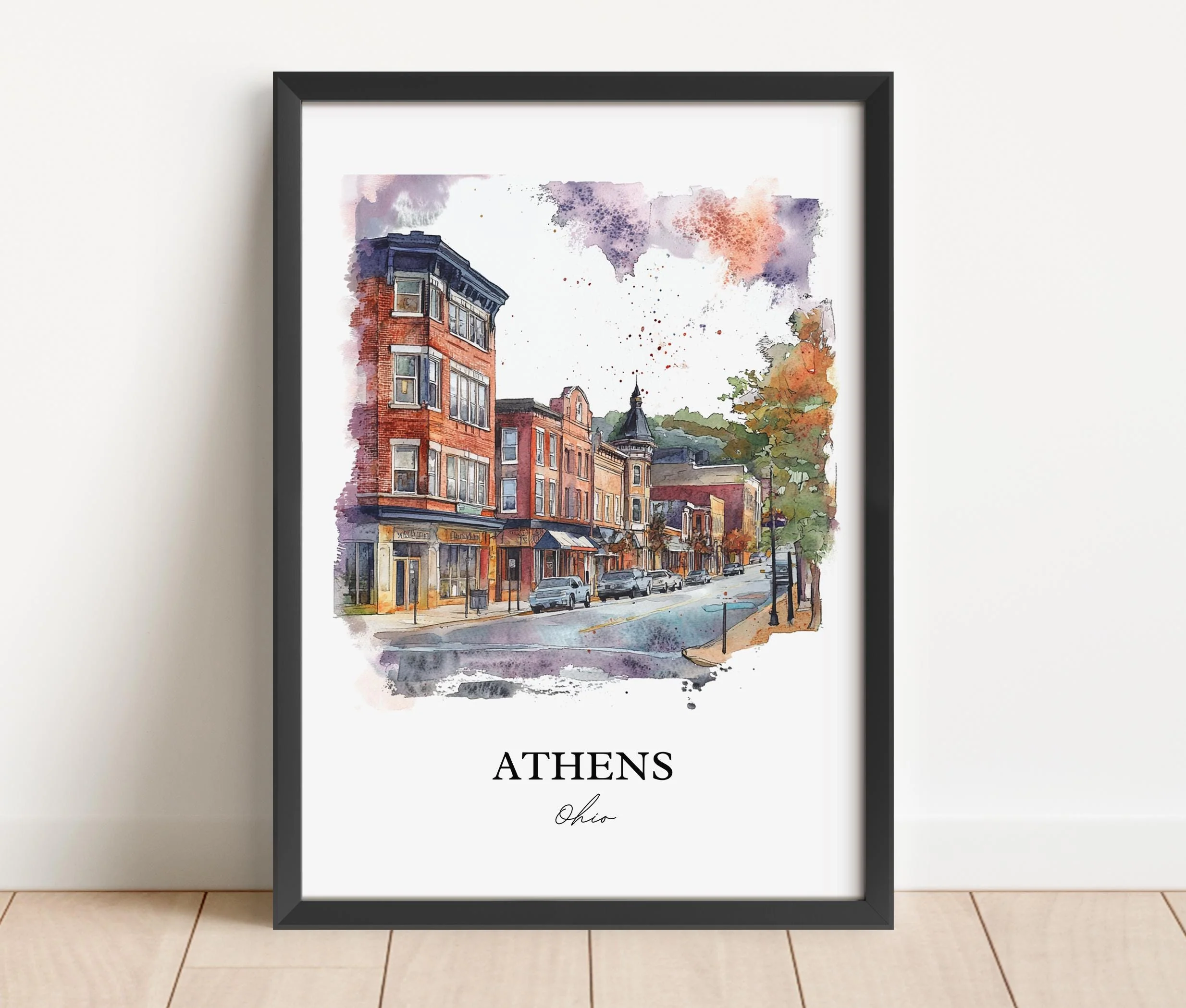 Athens, Ohio, USA – Watercolor Art Print - Image 6