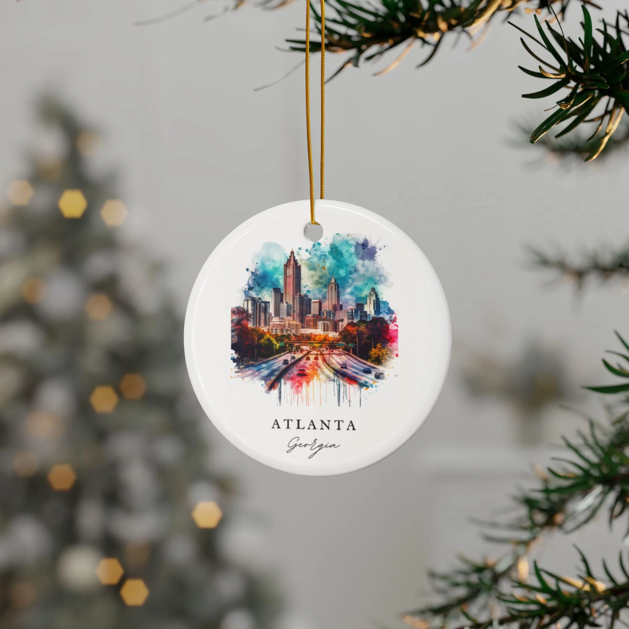 Atlanta, Georgia Skyline Christmas Ornament - Image 2