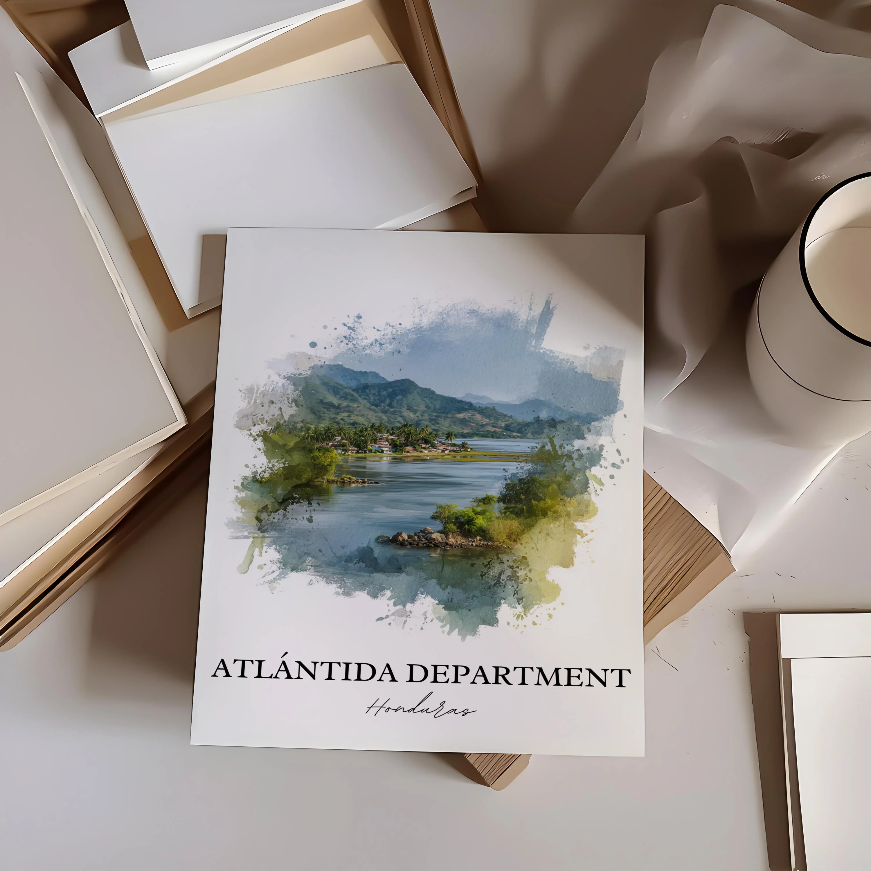 Atlántida, Honduras – Watercolor Art Print - Image 3