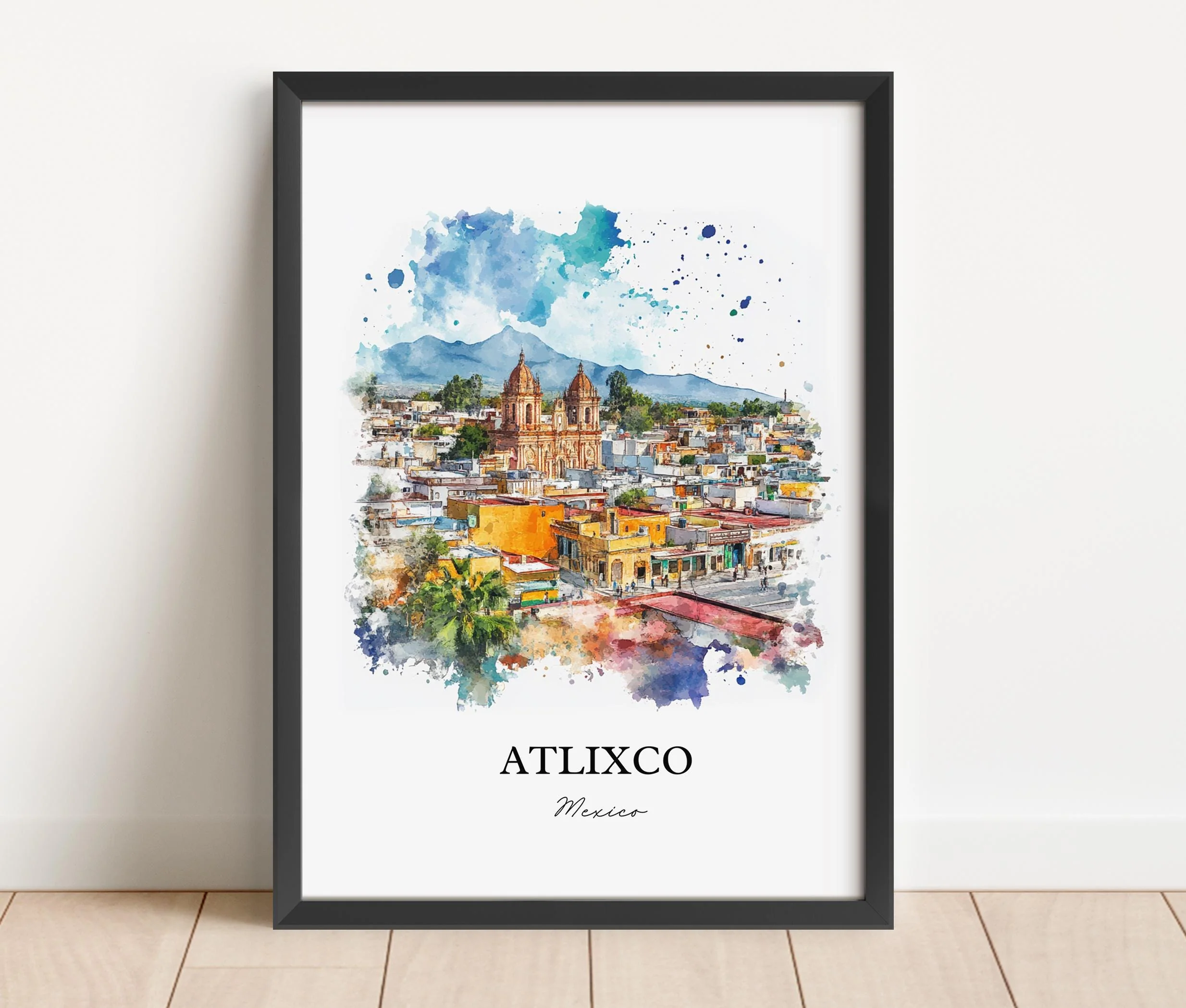 Atlixco, Mexico – Popocatépetl Volcano Watercolor Art Print - Image 6