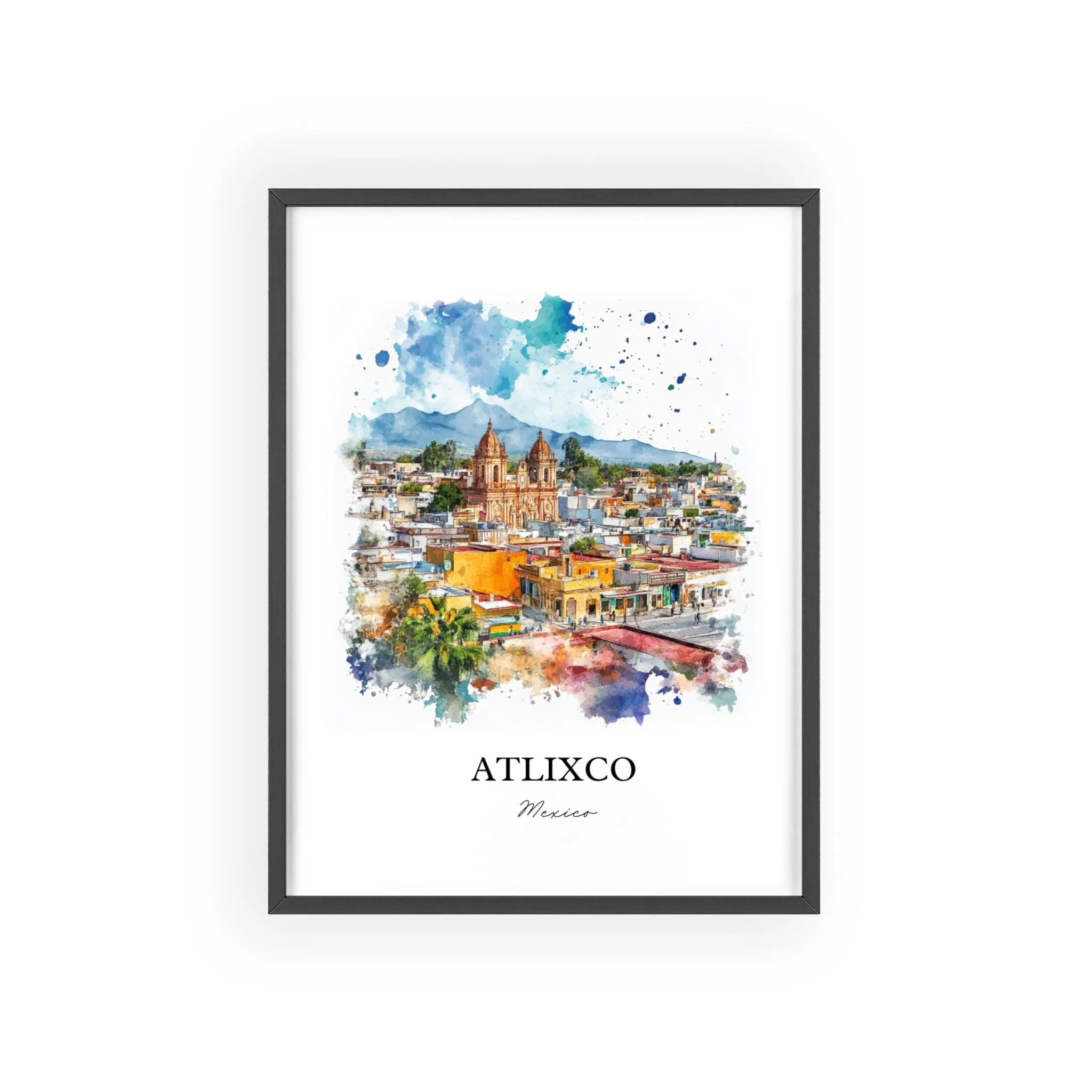 Atlixco, Mexico – Popocatépetl Volcano Watercolor Art Print - Image 7
