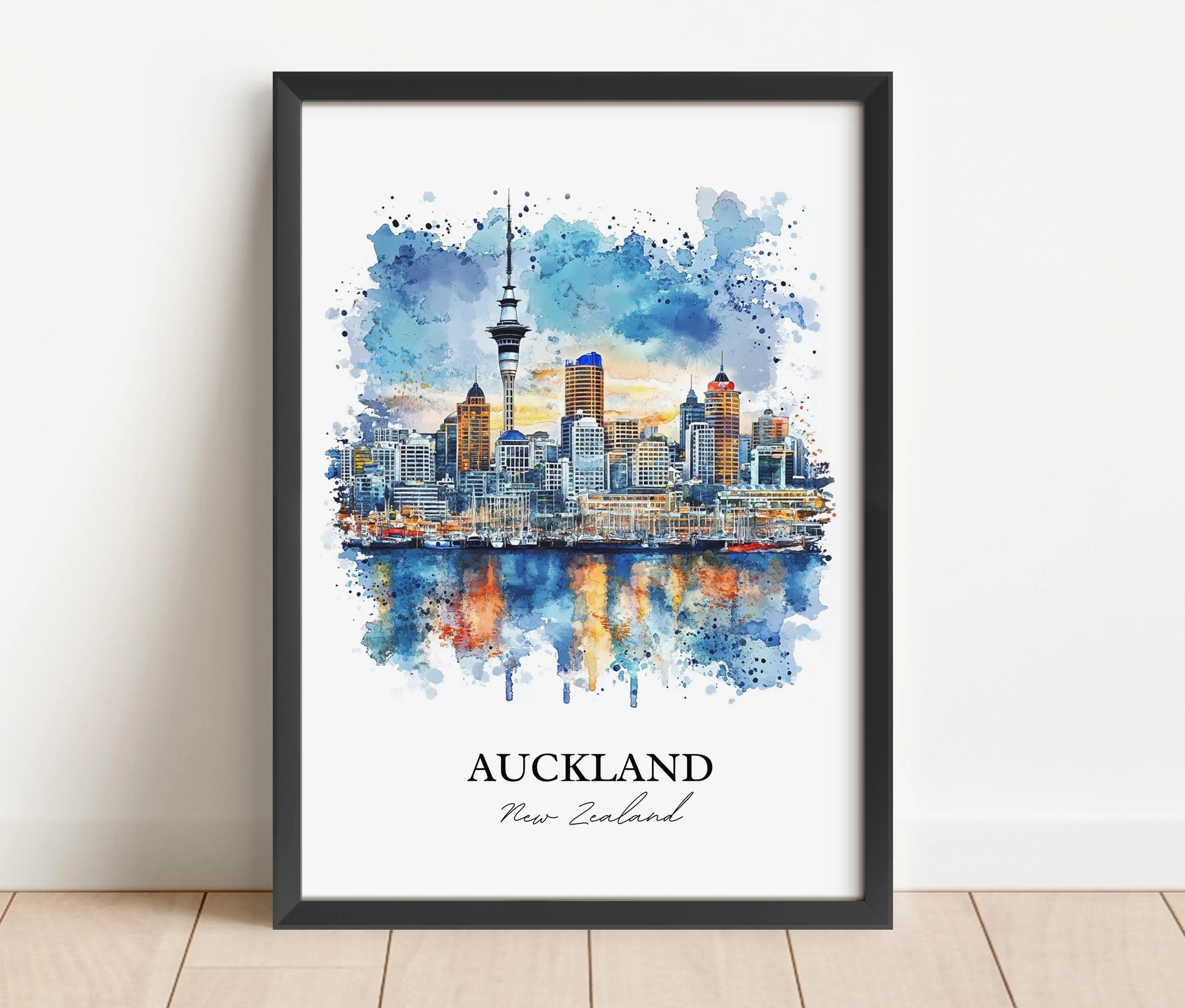 Auckland, New Zealand – Watercolor Art Print - Image 3