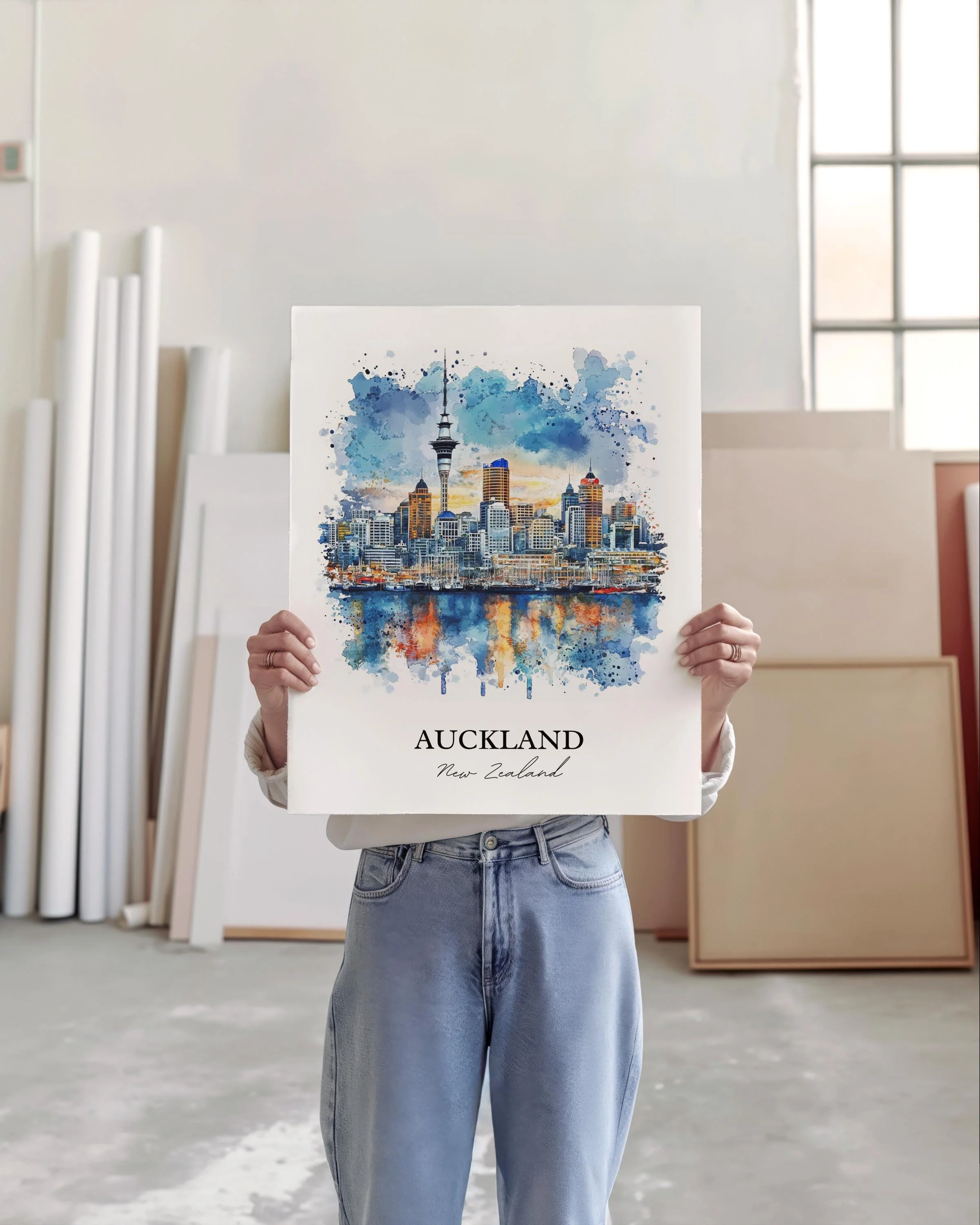 Auckland, New Zealand – Watercolor Art Print - Image 4