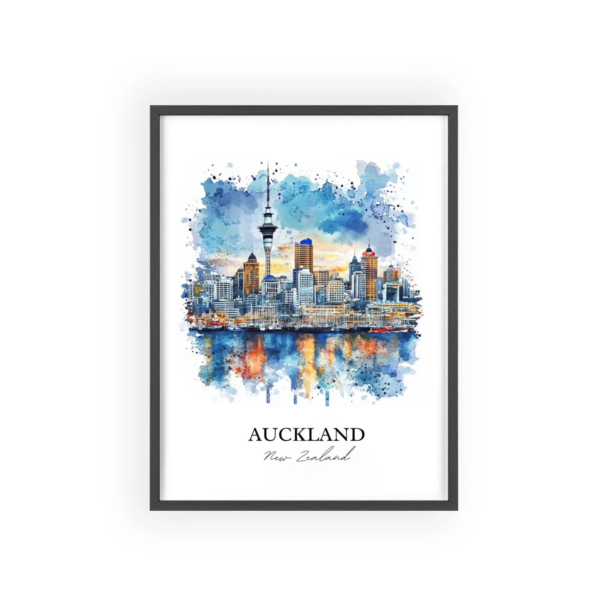 Auckland, New Zealand – Watercolor Art Print - Image 7