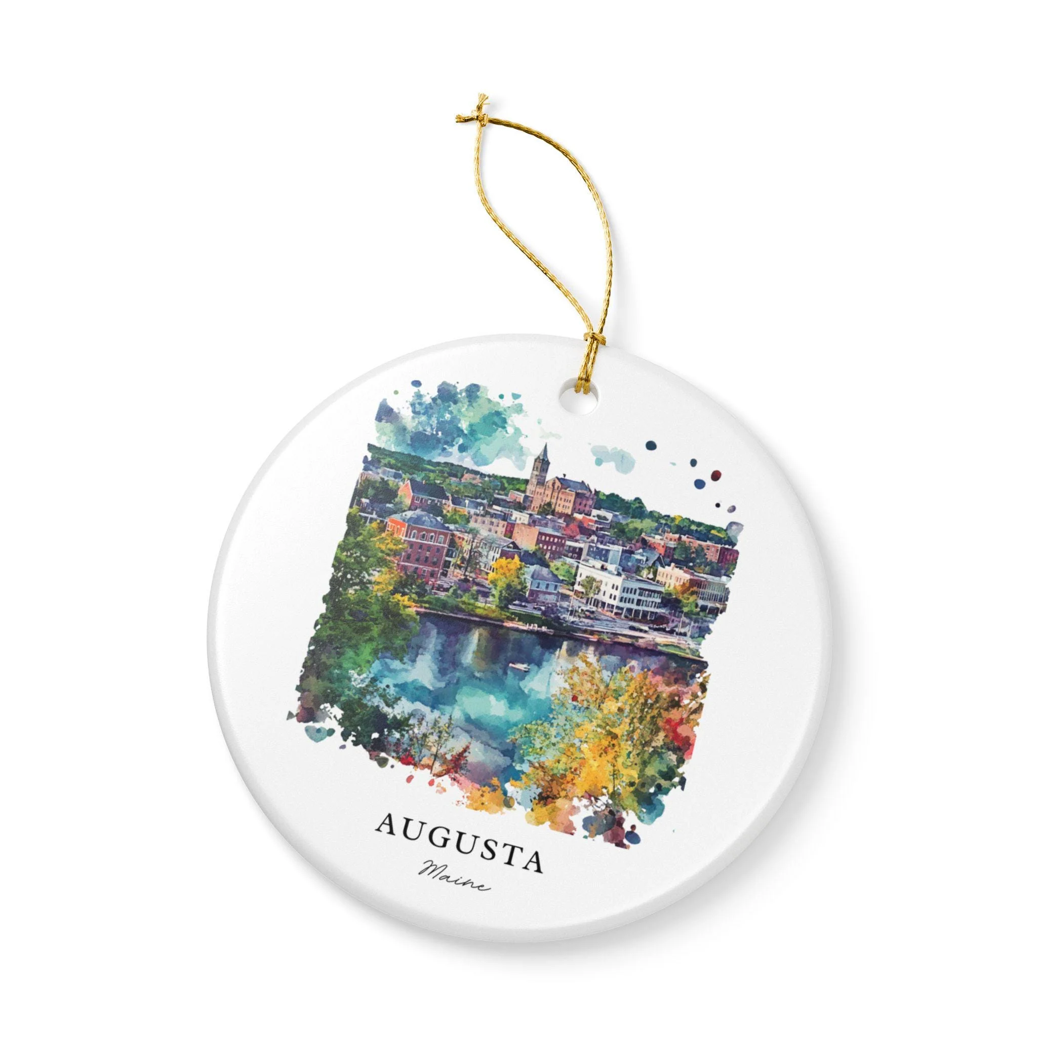 Augusta Maine Ornament: Unique Augusta ME Souvenir, Augusta Maine Xmas Decor, and Authentic Maine Gift - Image 3