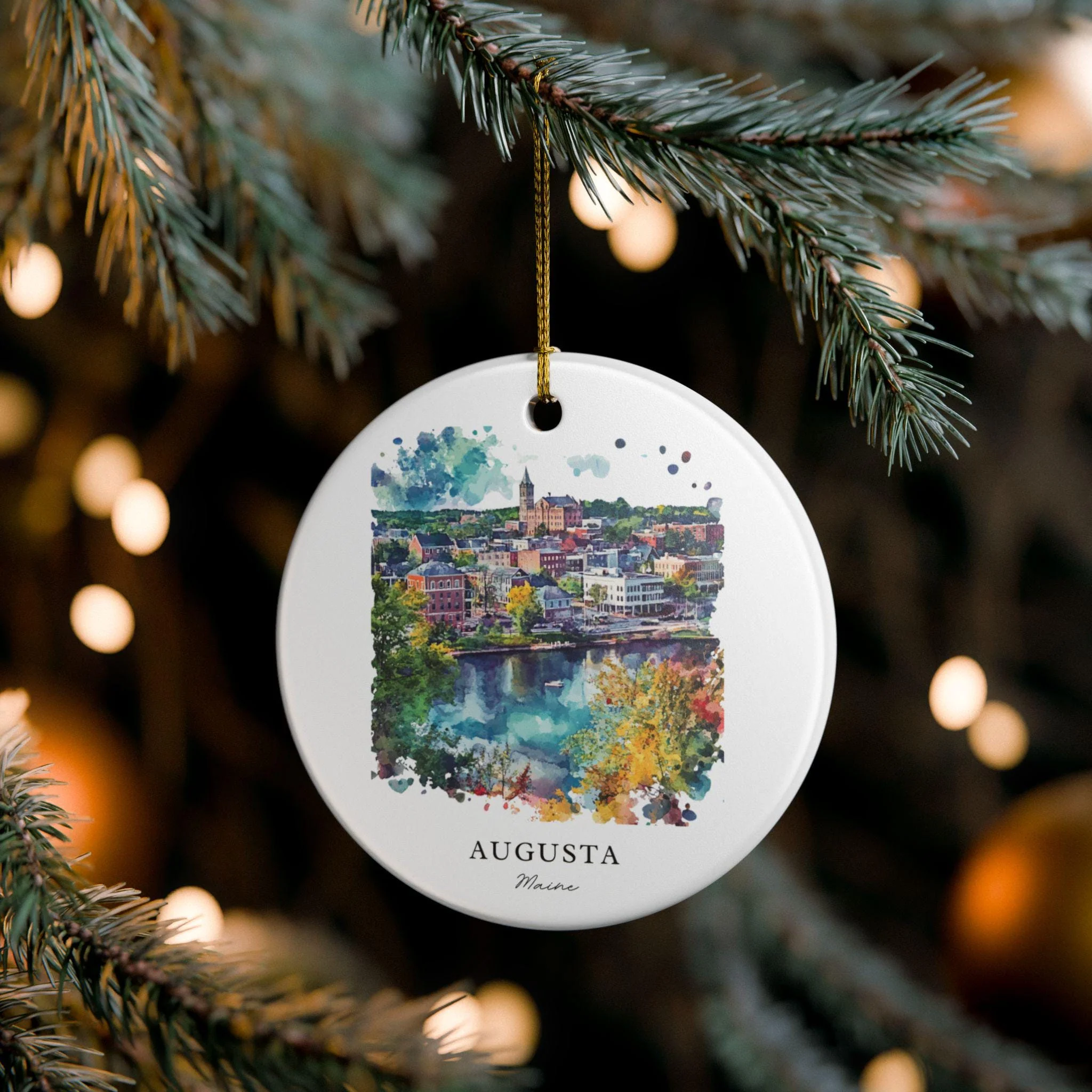 Augusta Maine Ornament: Unique Augusta ME Souvenir, Augusta Maine Xmas Decor, and Authentic Maine Gift - Image 4
