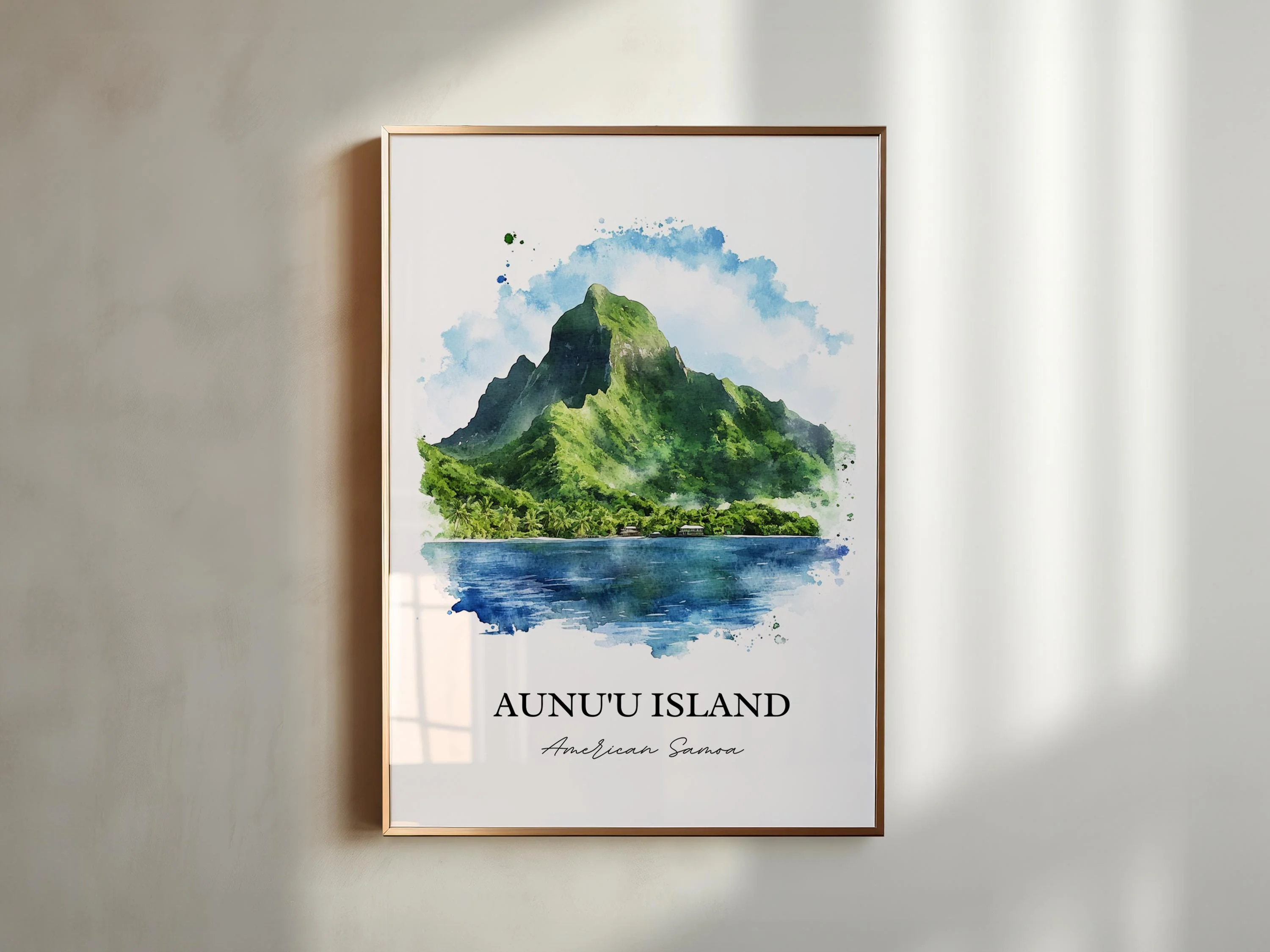 Aunu'u Island, American Samoa – Watercolor Art Print - Image 4