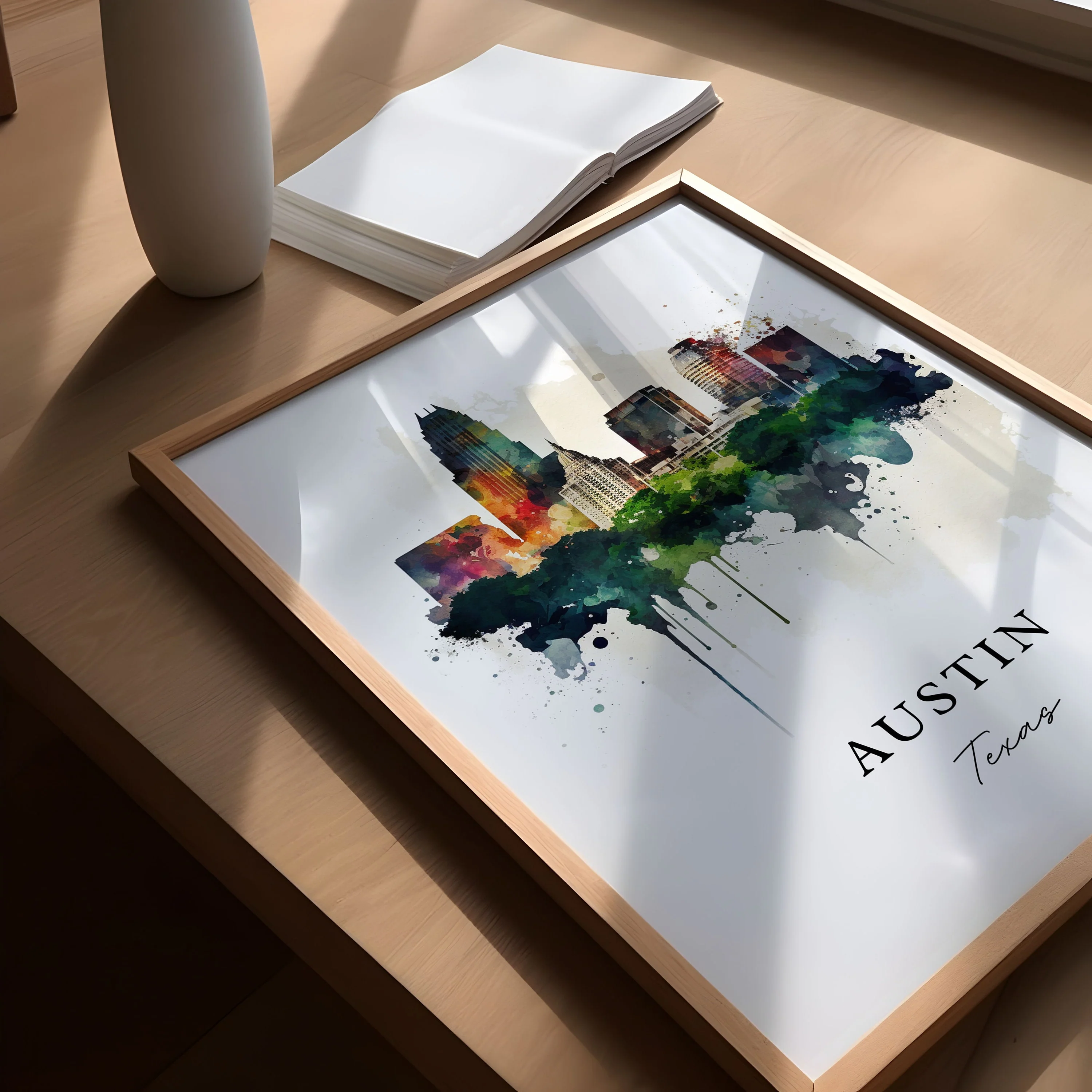 Austin, Texas – Watercolor Art Print - Image 3