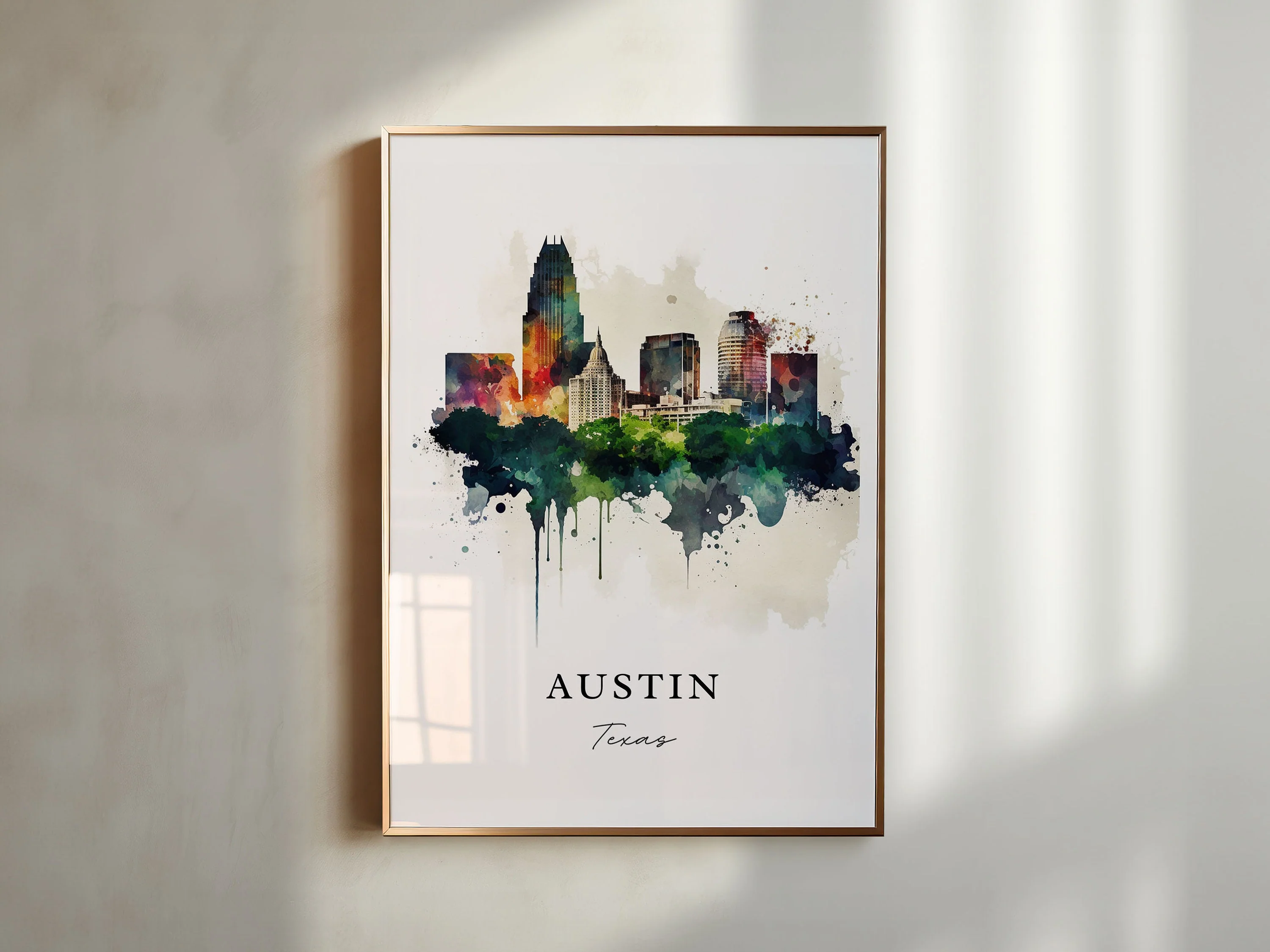 Austin, Texas – Watercolor Art Print - Image 4