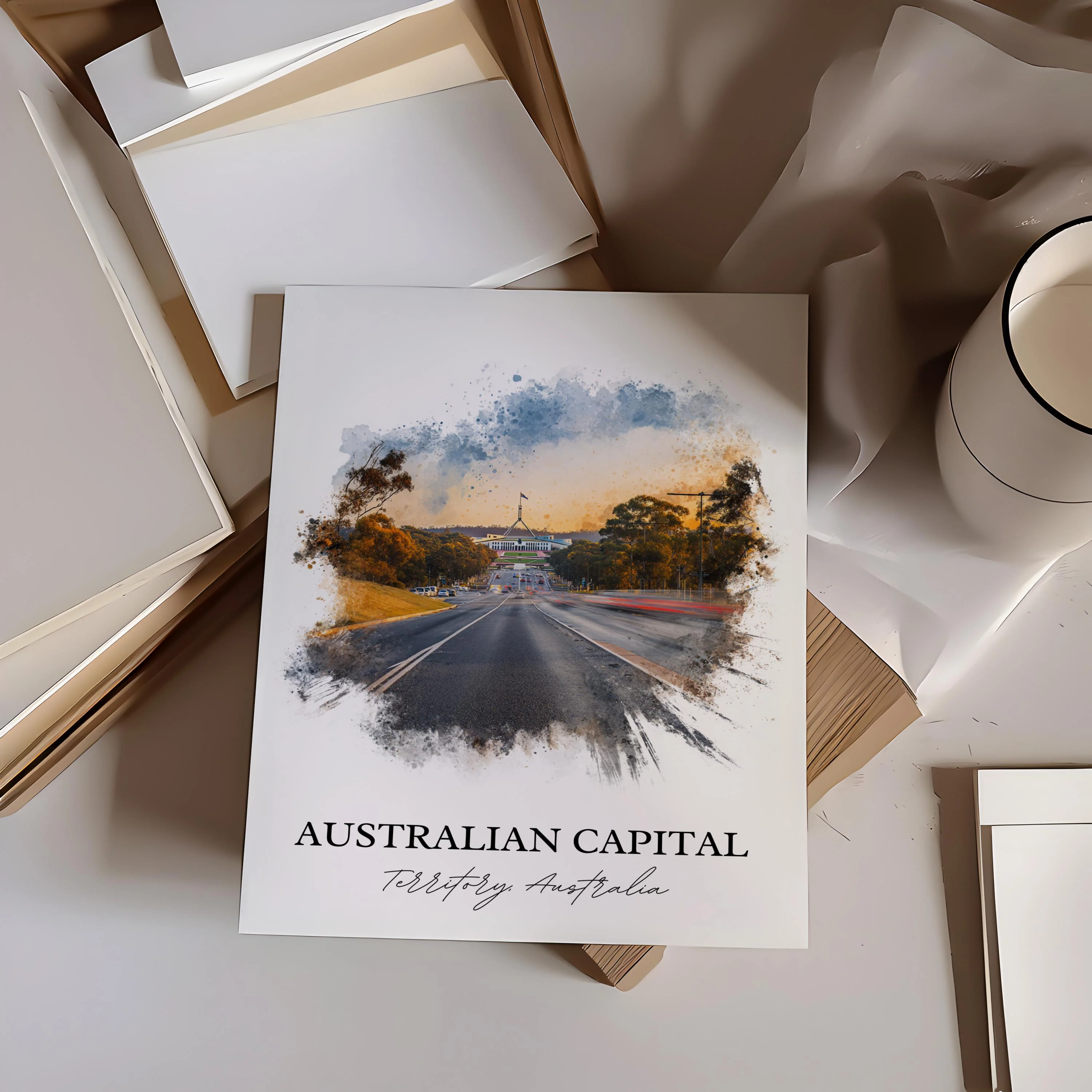 Australian Capital Territory, Australia – Watercolor Art Print - Image 6