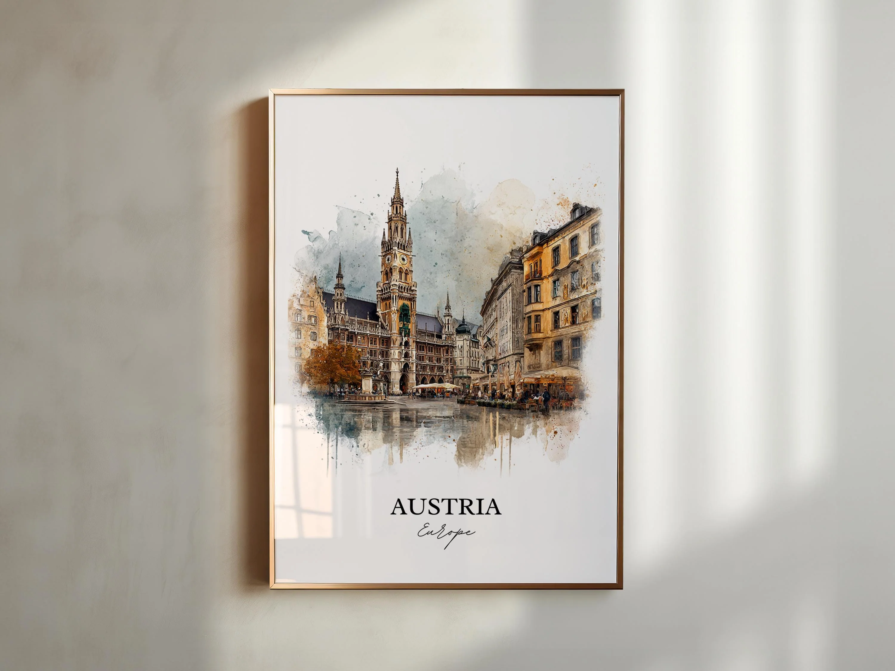 Austria, Austria – Watercolor Art Print - Image 3