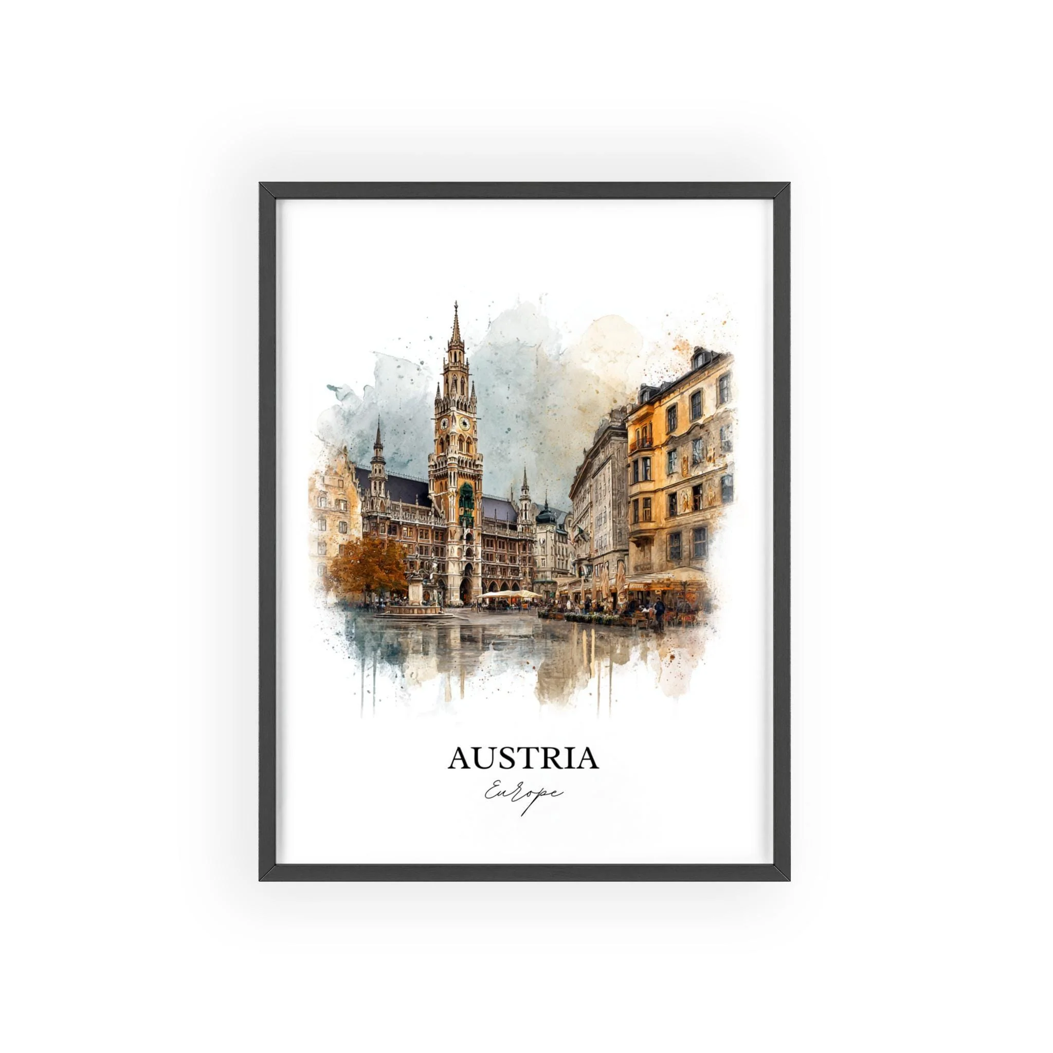 Austria, Austria – Watercolor Art Print - Image 7