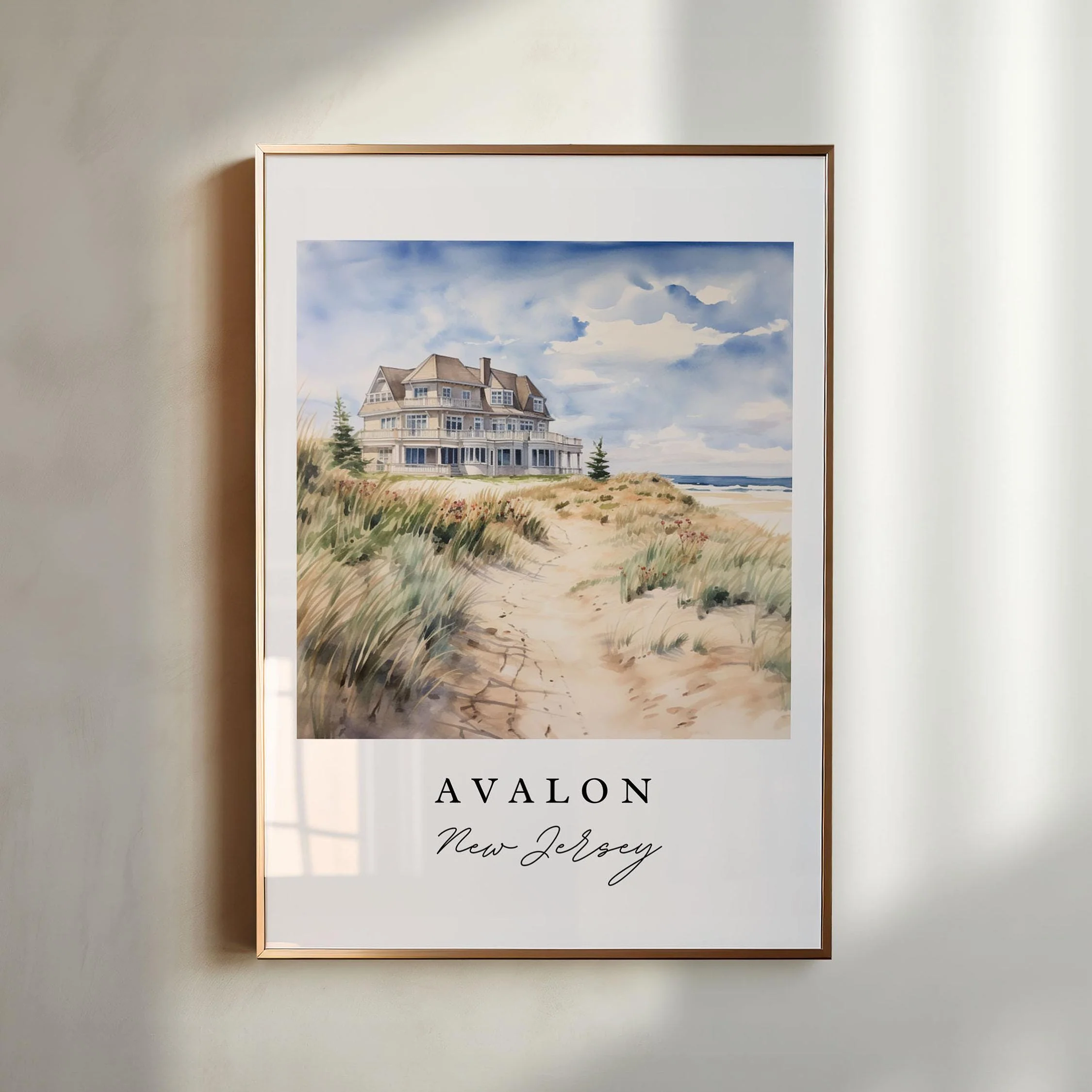Avalon, New Jersey – Watercolor Art Print - Image 2