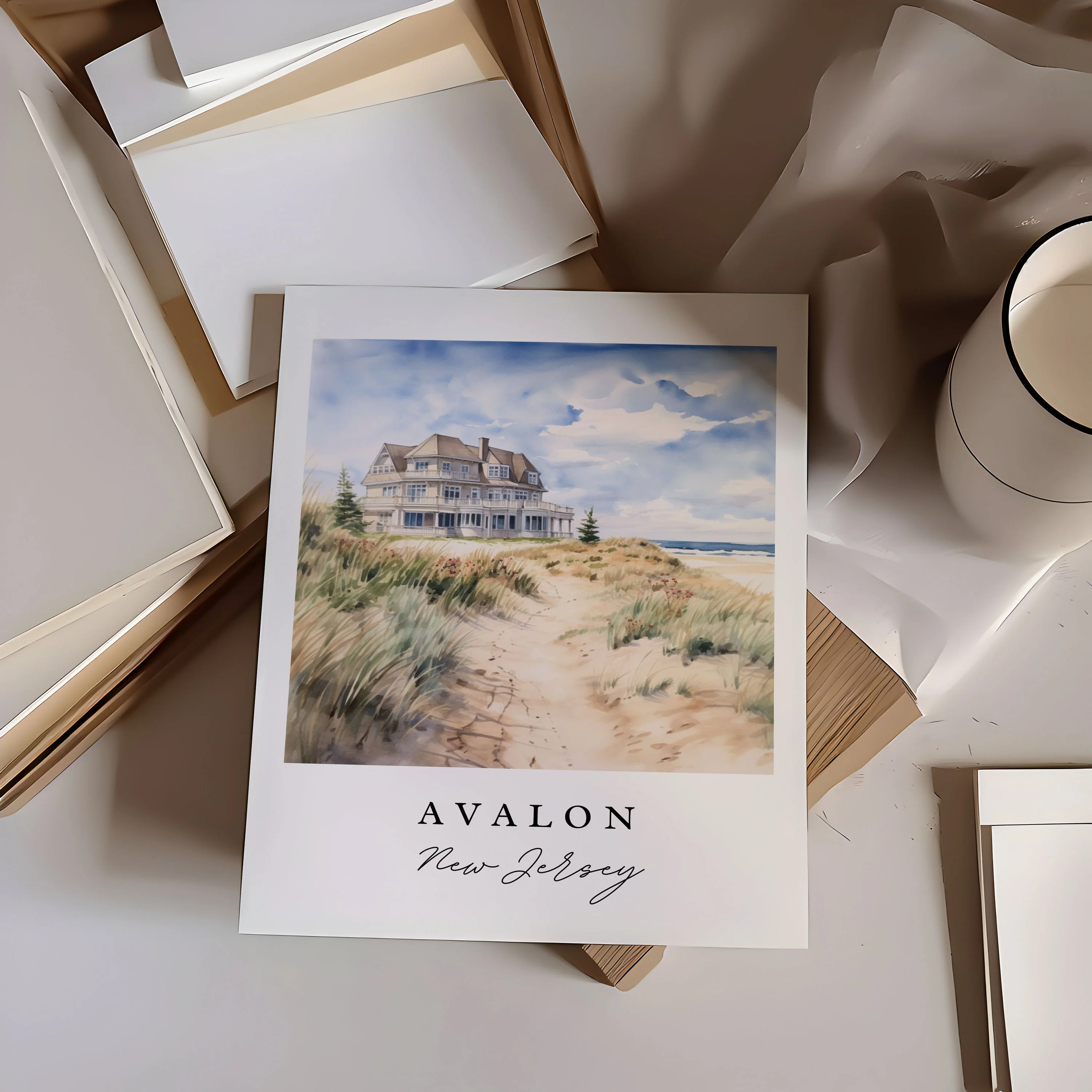 Avalon, New Jersey – Watercolor Art Print - Image 3