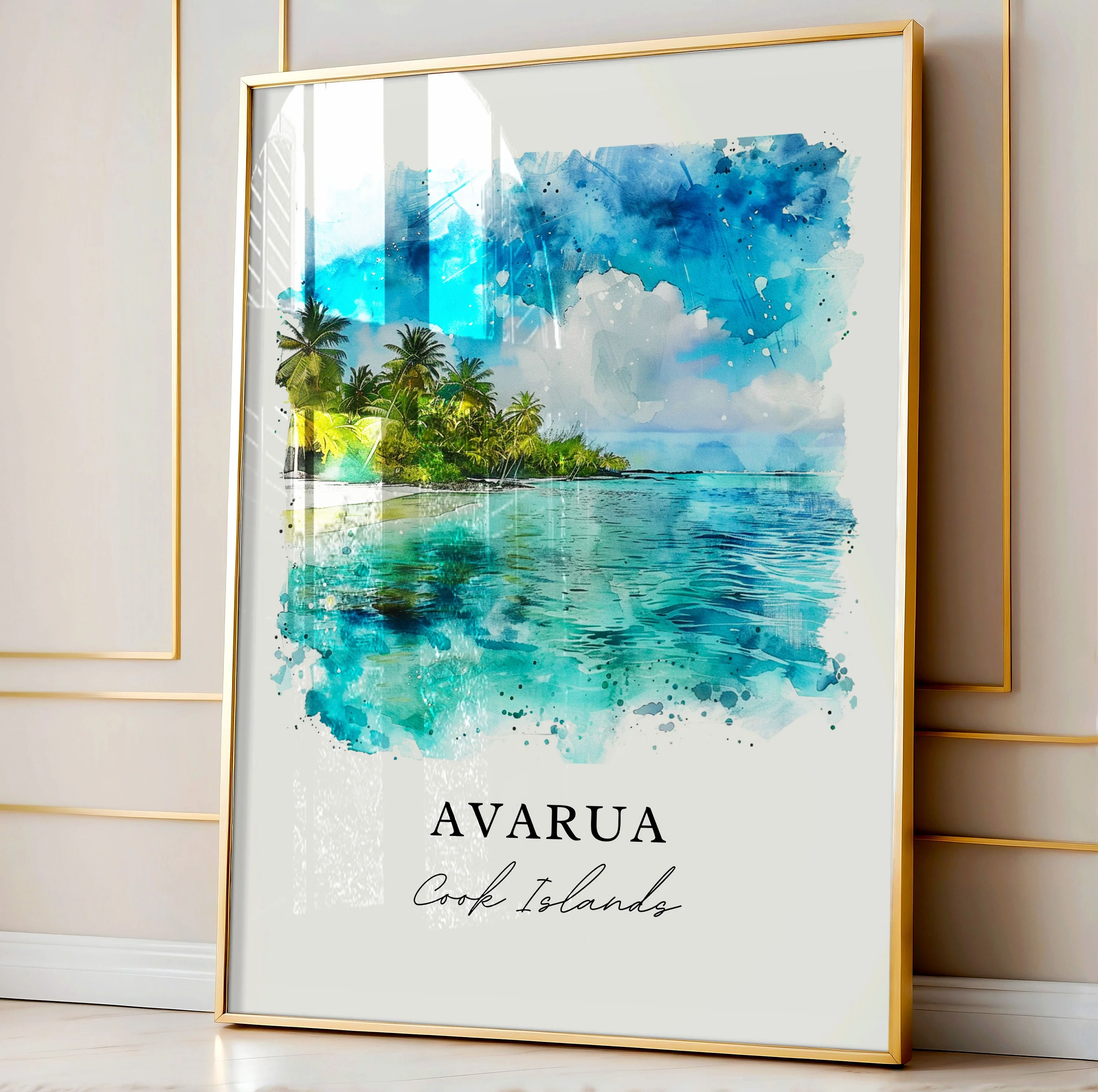 Avarua, Cook Islands – Watercolor Art Print - Image 4