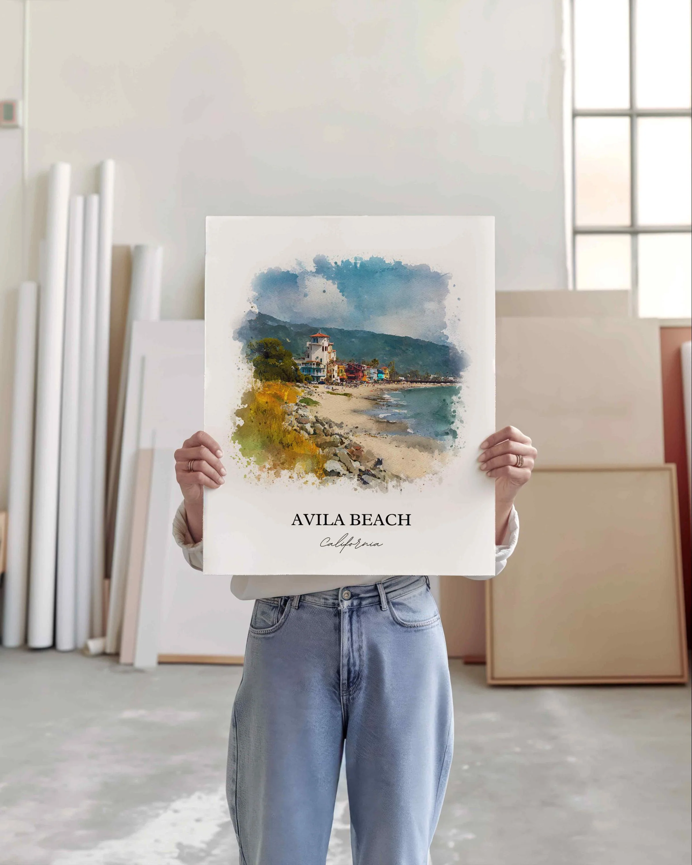 Avila Beach, CA – Watercolor Art Print - Image 7