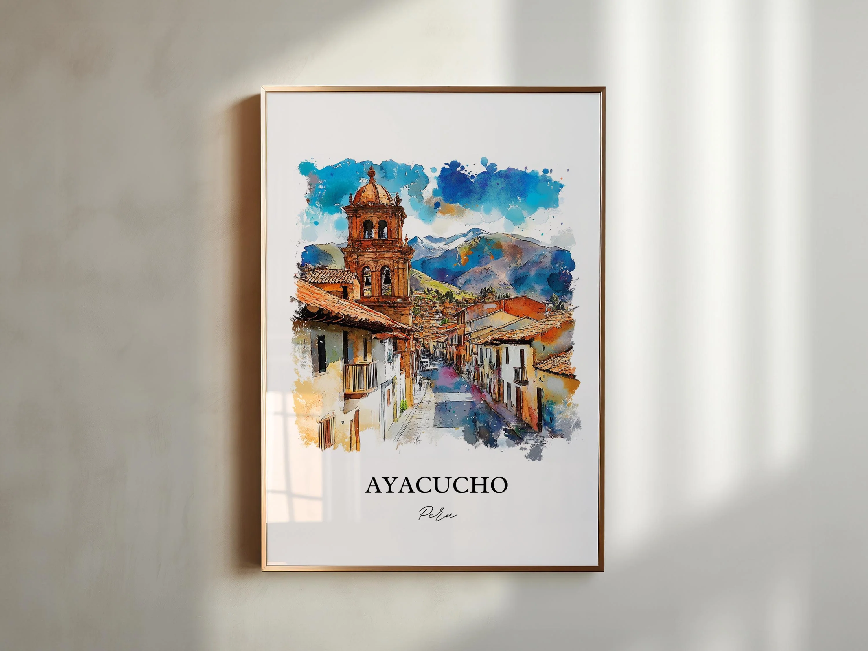 Ayacucho, Peru – Watercolor Art Print - Image 4