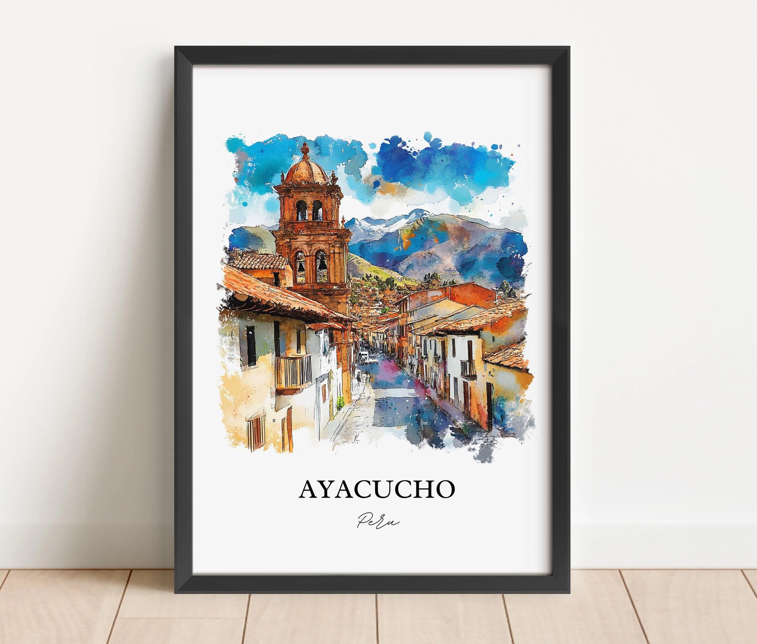 Ayacucho, Peru – Watercolor Art Print - Image 5