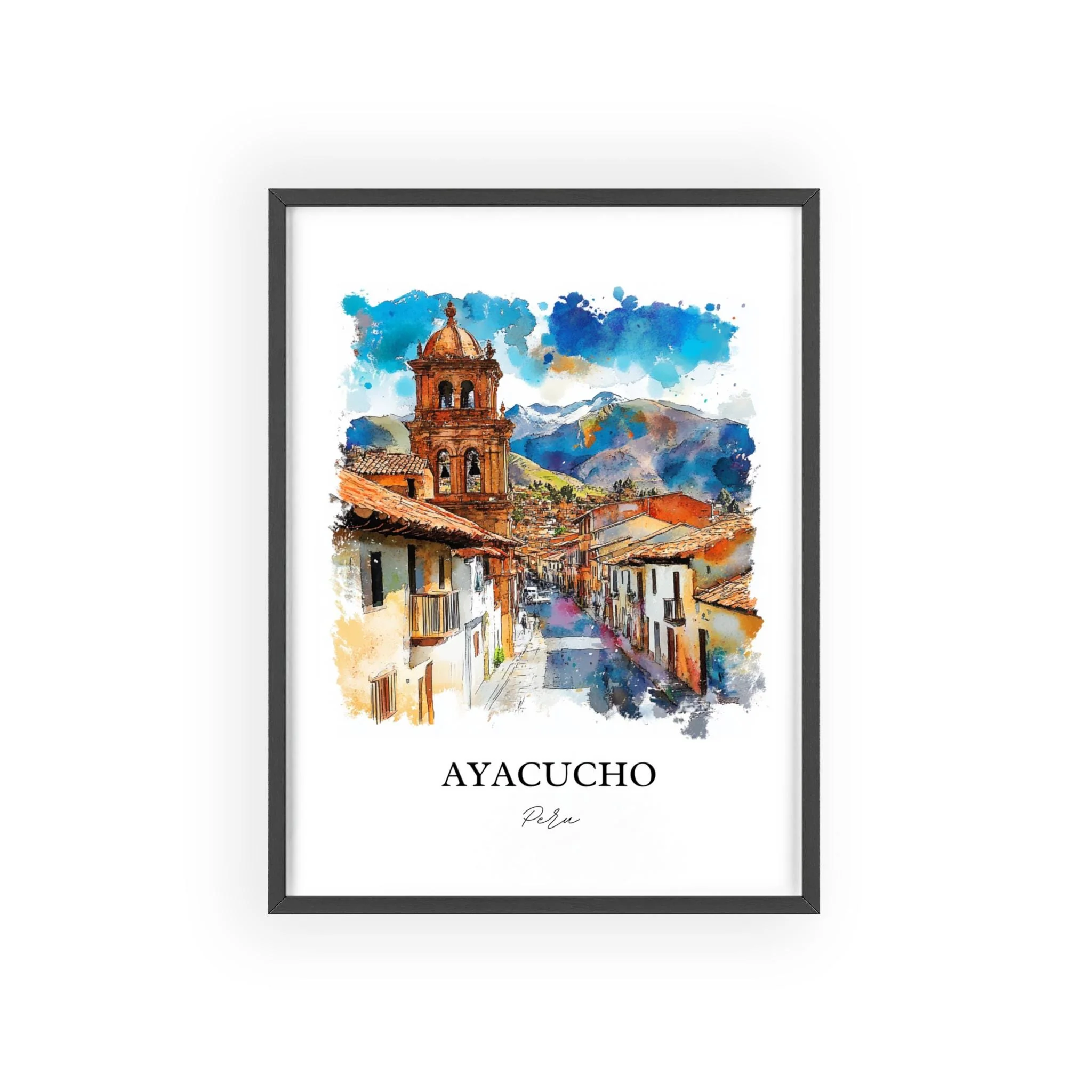 Ayacucho, Peru – Watercolor Art Print - Image 7