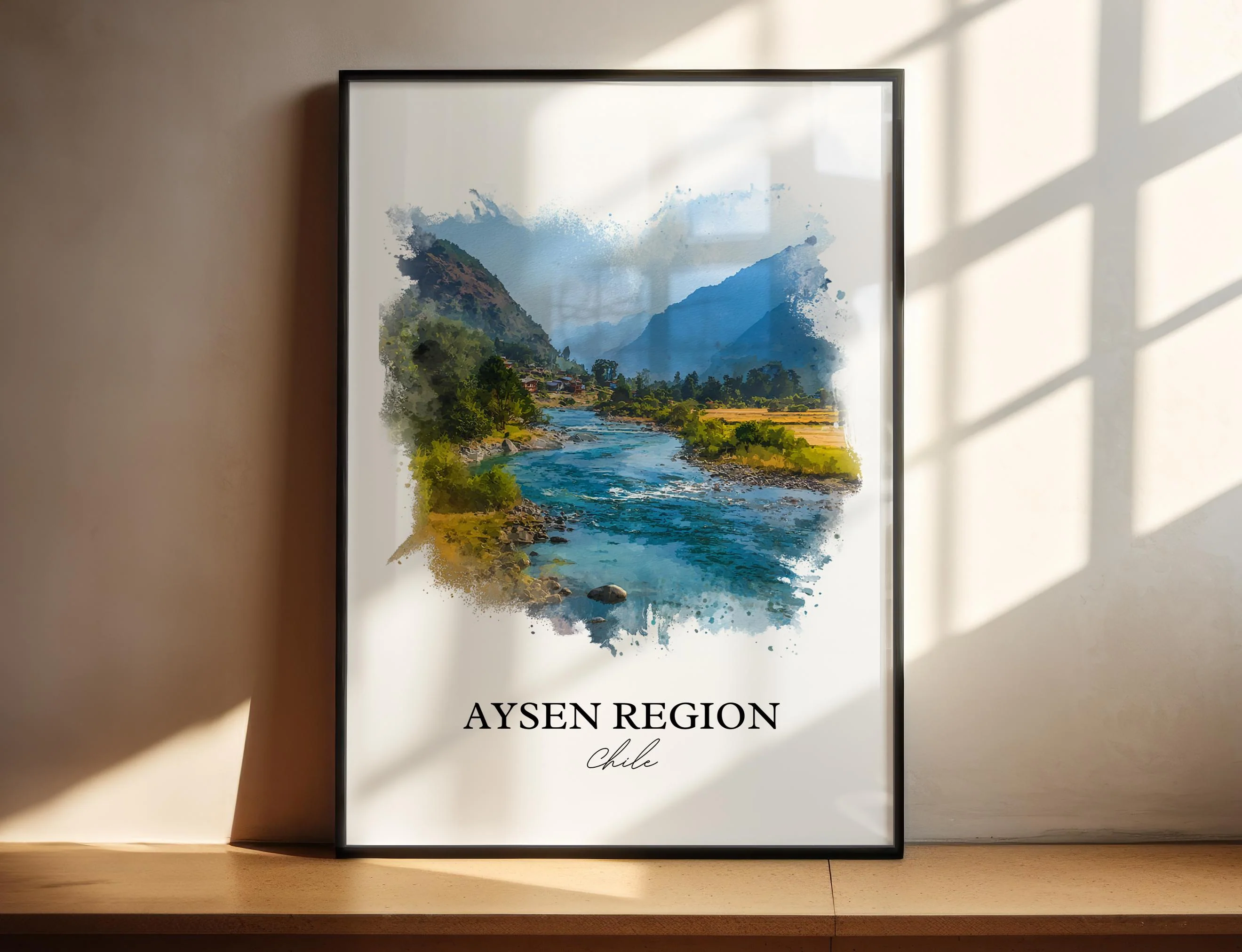 Aysen Region, Chile – Watercolor Art Print