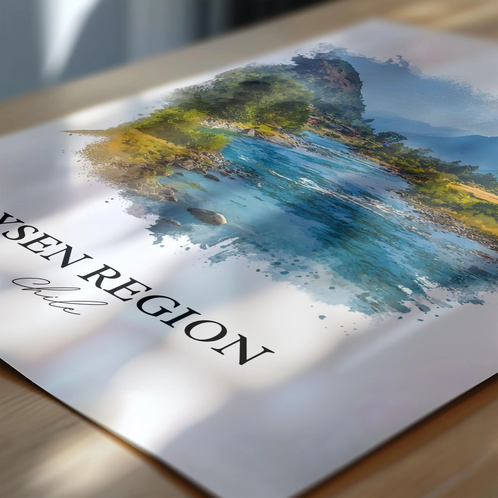 Aysen Region, Chile – Watercolor Art Print - Image 2